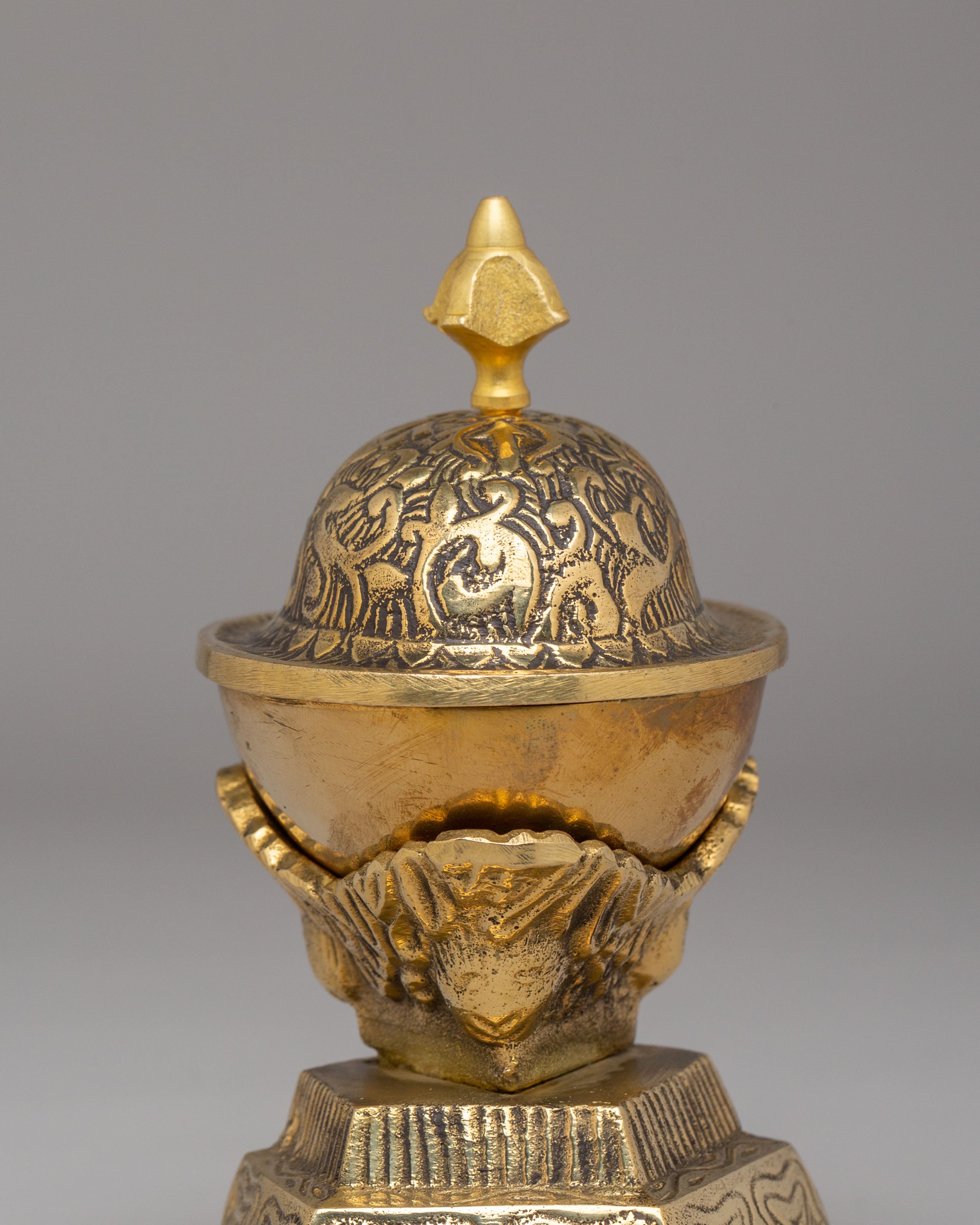 Handcrafted Kapala Set for Buddhist Rituals | Tibetan Brass Skull Cups