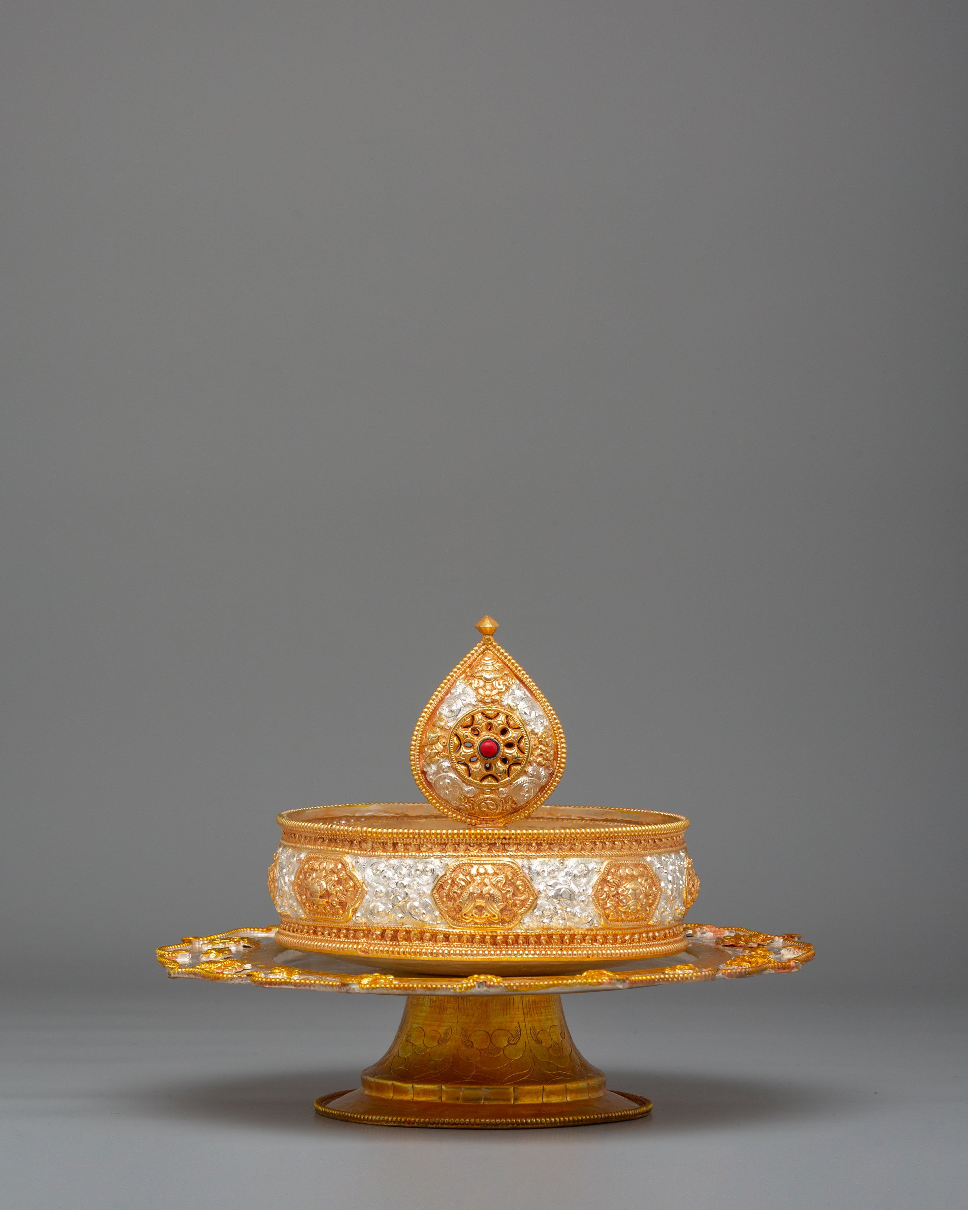 Sacred Buddhist Mandala Offering Set | Sacred Altar Object for Meditation & Ritual Practice