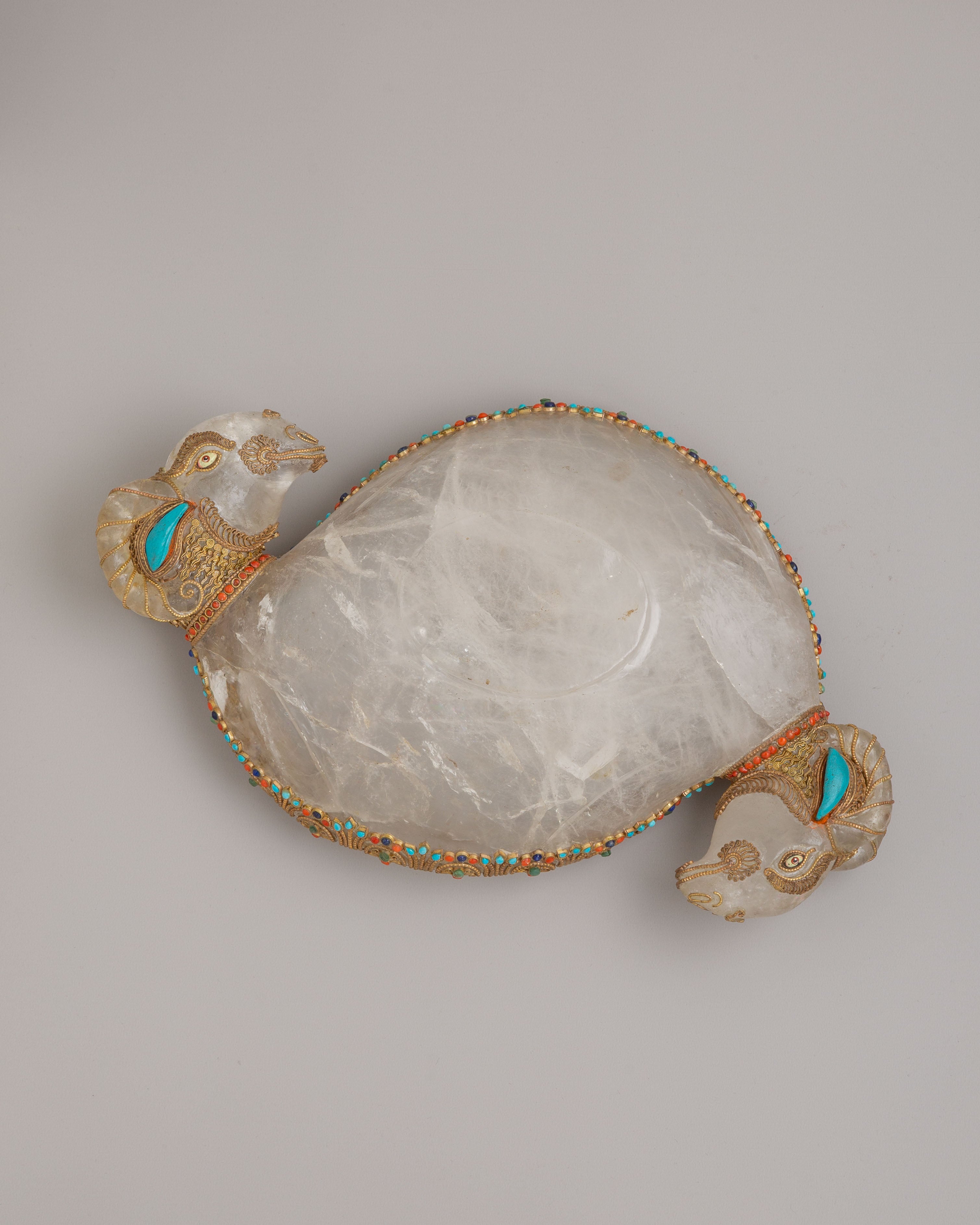 Decorative Footed Bowl | Gemstone Inlaid Decorative Bowl