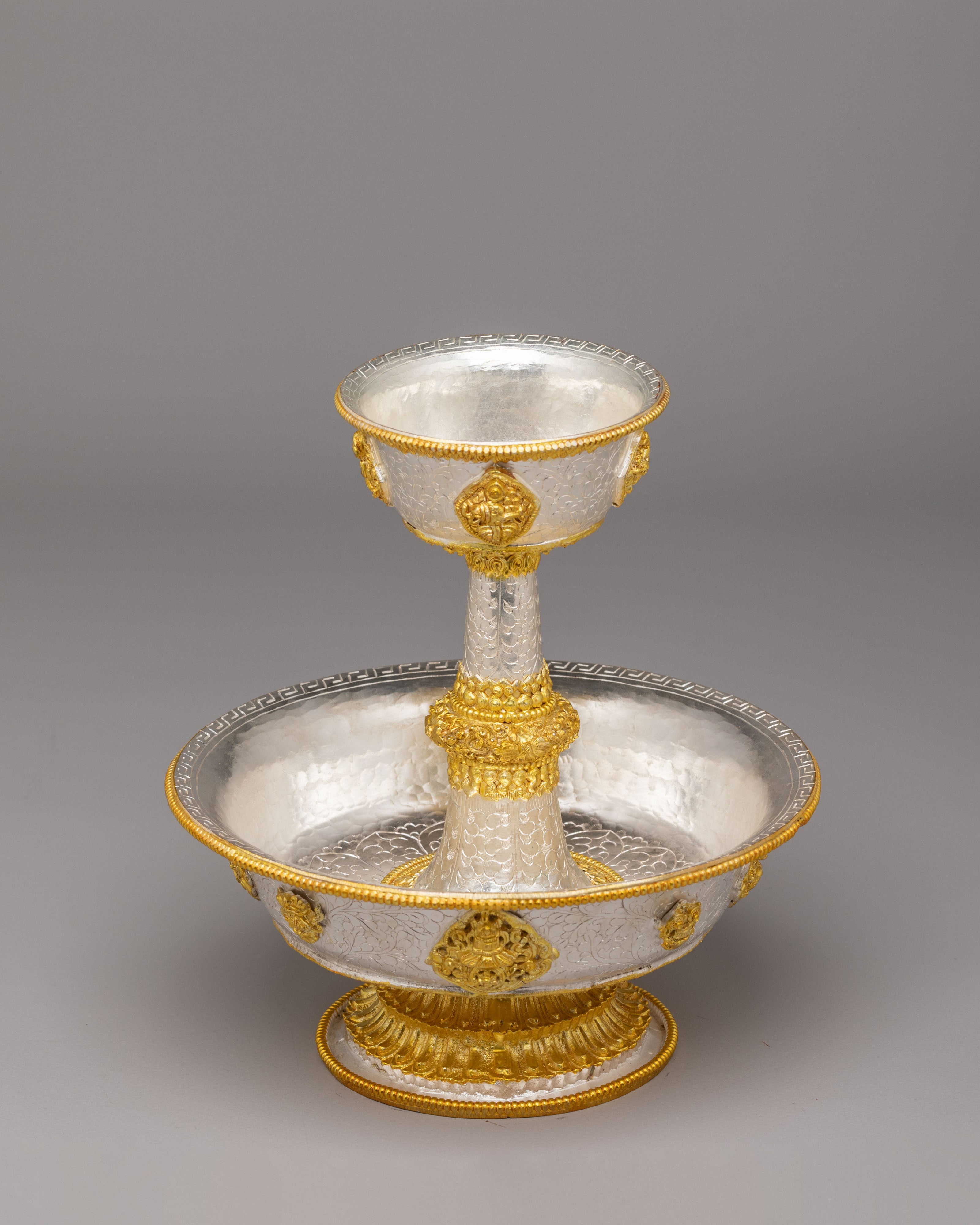 Handmade Serkyem Offering Set | Buddhist Ritual Vessels for Altar and Meditation
