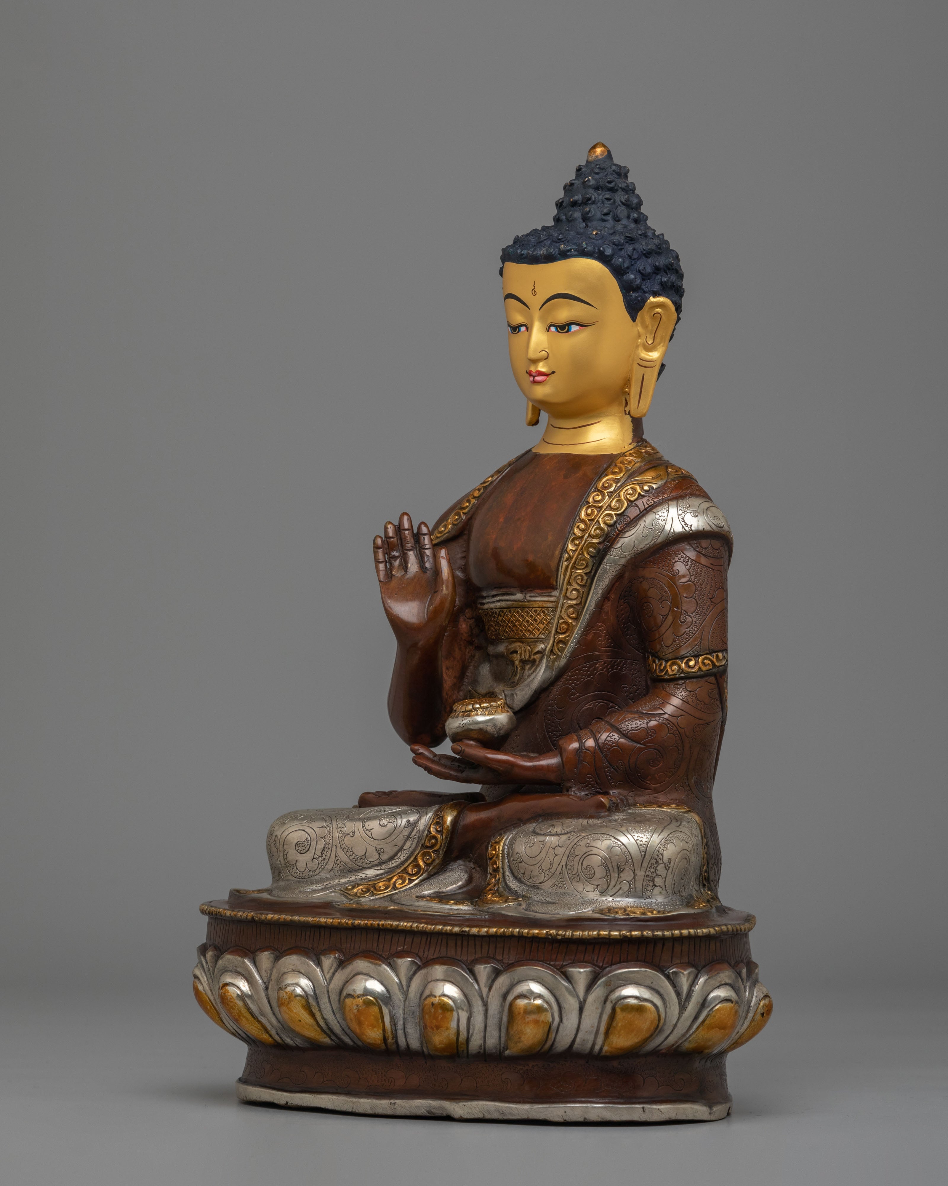 Amoghasiddhi Buddha Meditation Statue | Traditional Tibetan Artwork