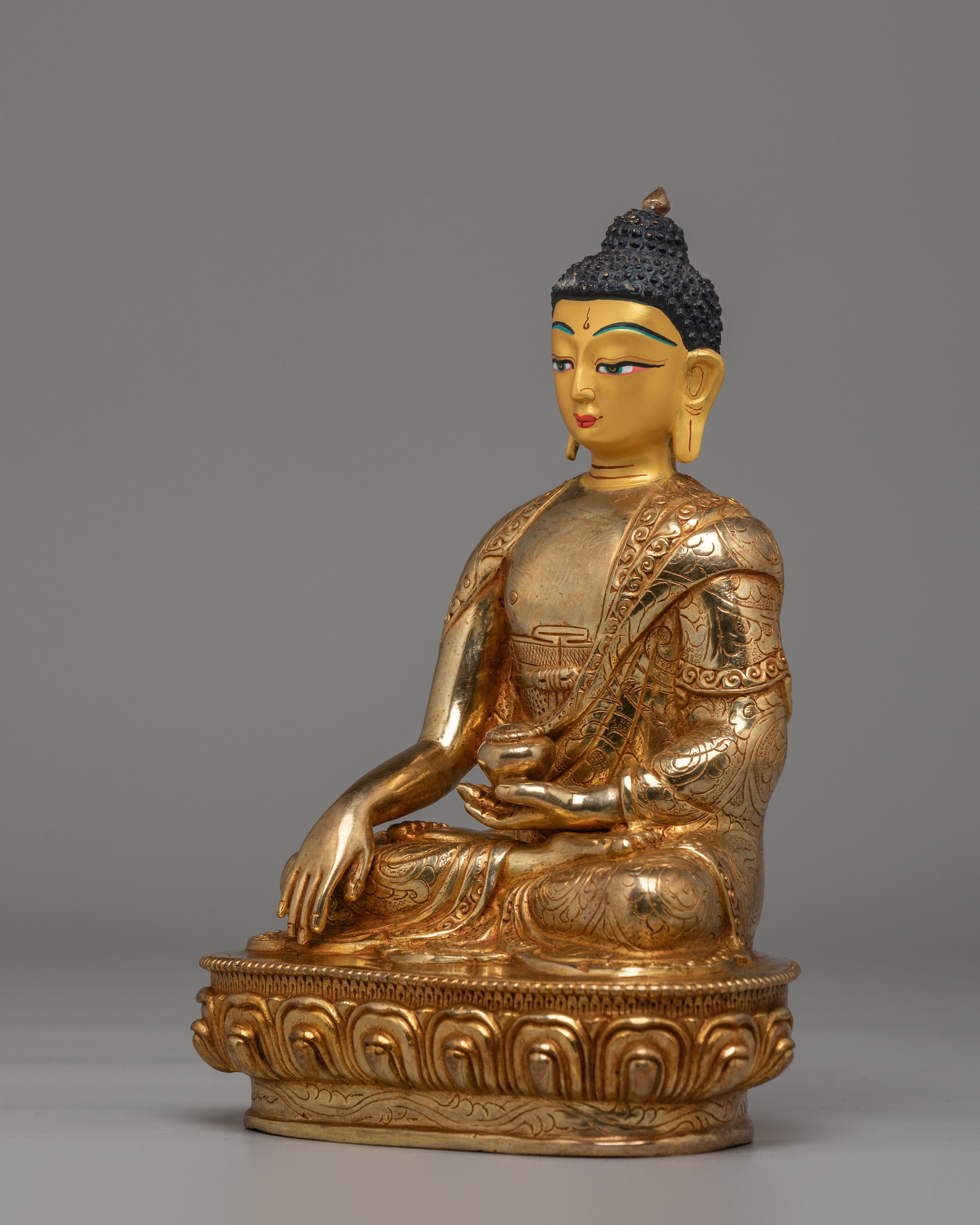 24K Gold Shakyamuni Buddha Statue | Spiritual Home Decor