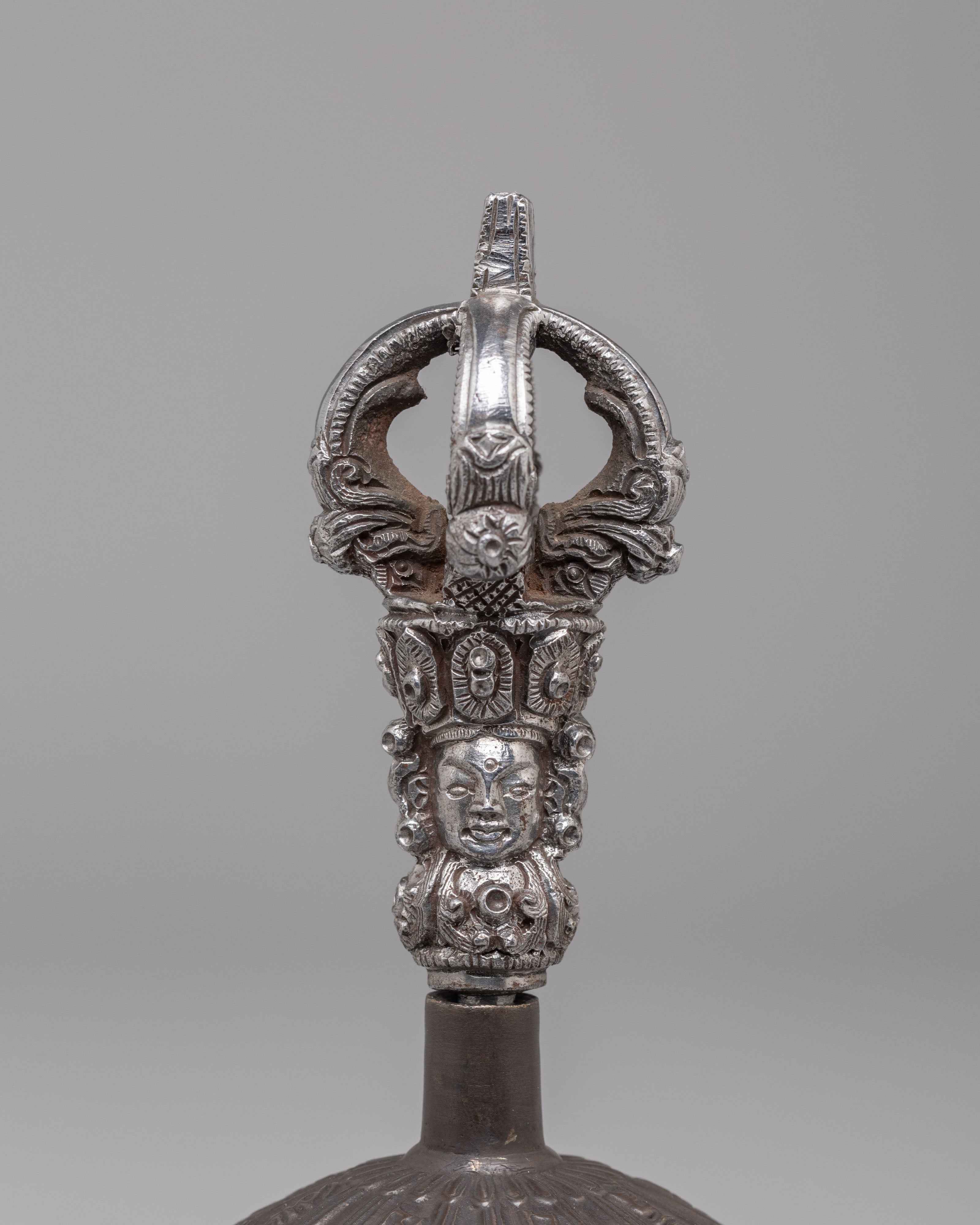 Sacred Buddhist Dorje Bell Set | Bronze Vajra and Bell Ritual Tool