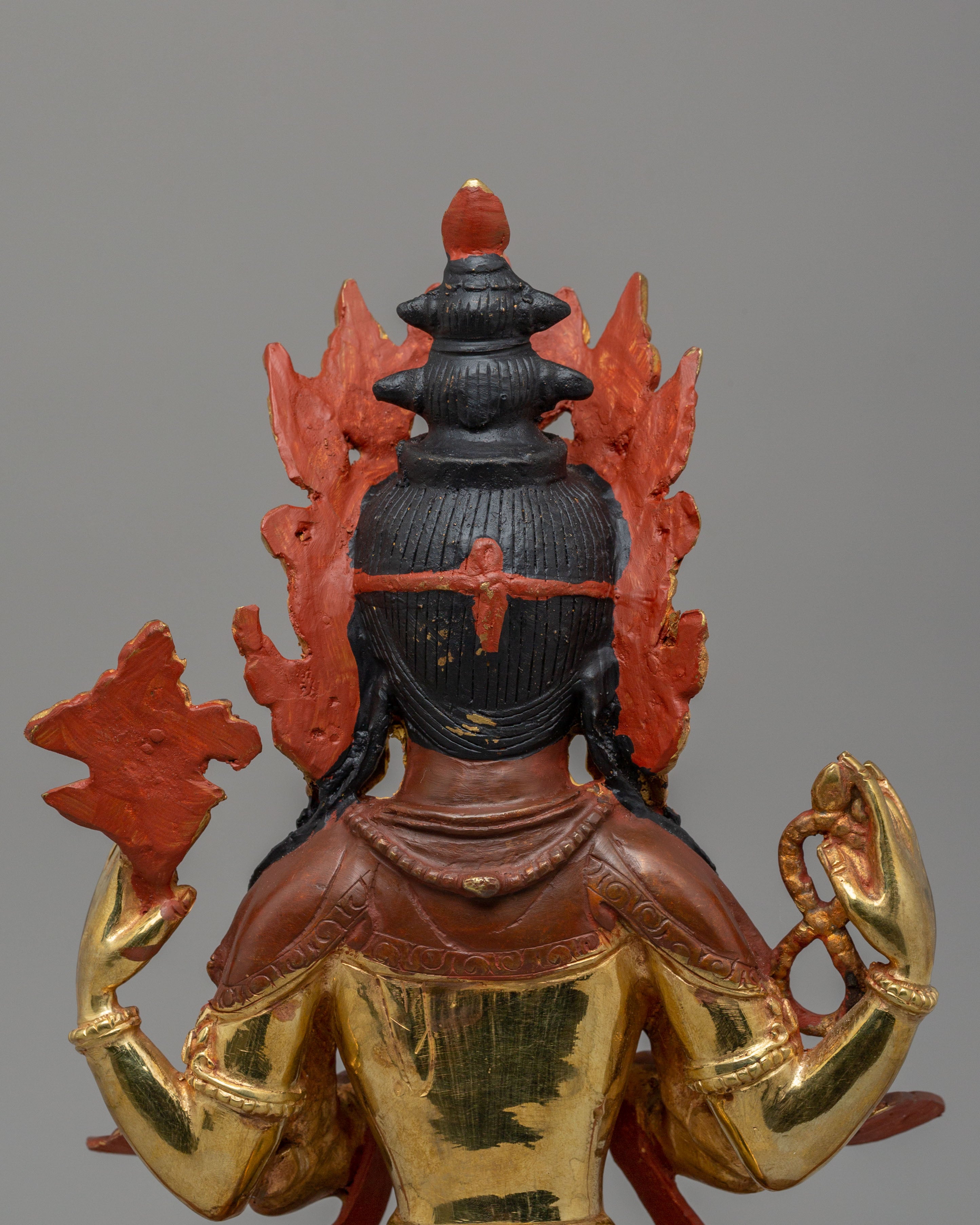 Handmade Four Armed Chenrezig Statue | Tibetan Bodhisattva of Compassion