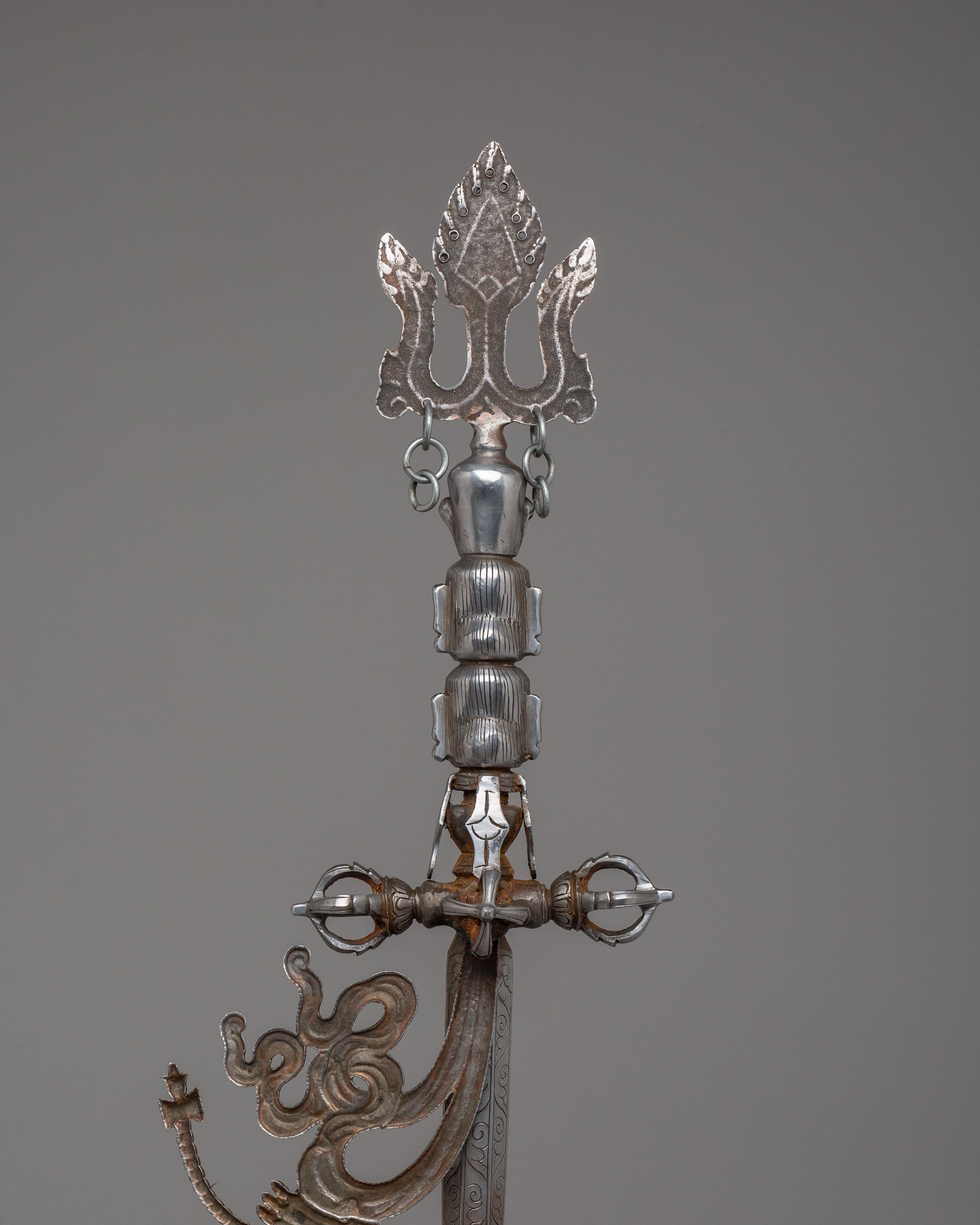 Sacred Khatvanga Ritual Staff | Symbol of Power and Protection