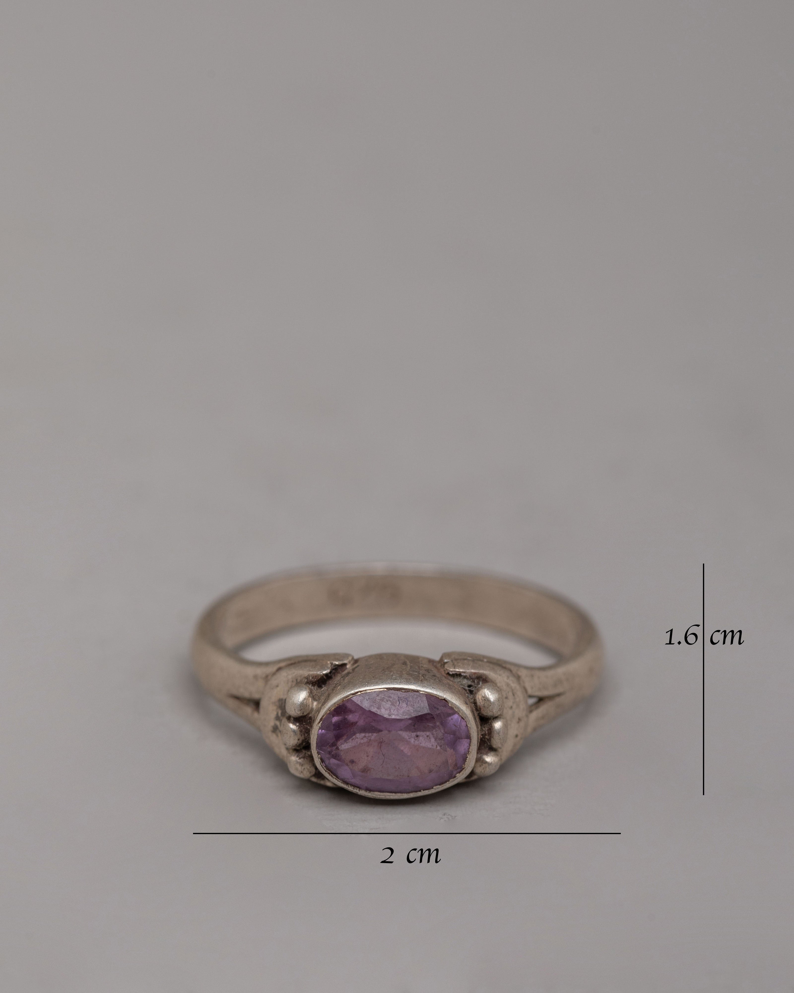 Natural Stone Zircon Ring | Artisan Silver Ring