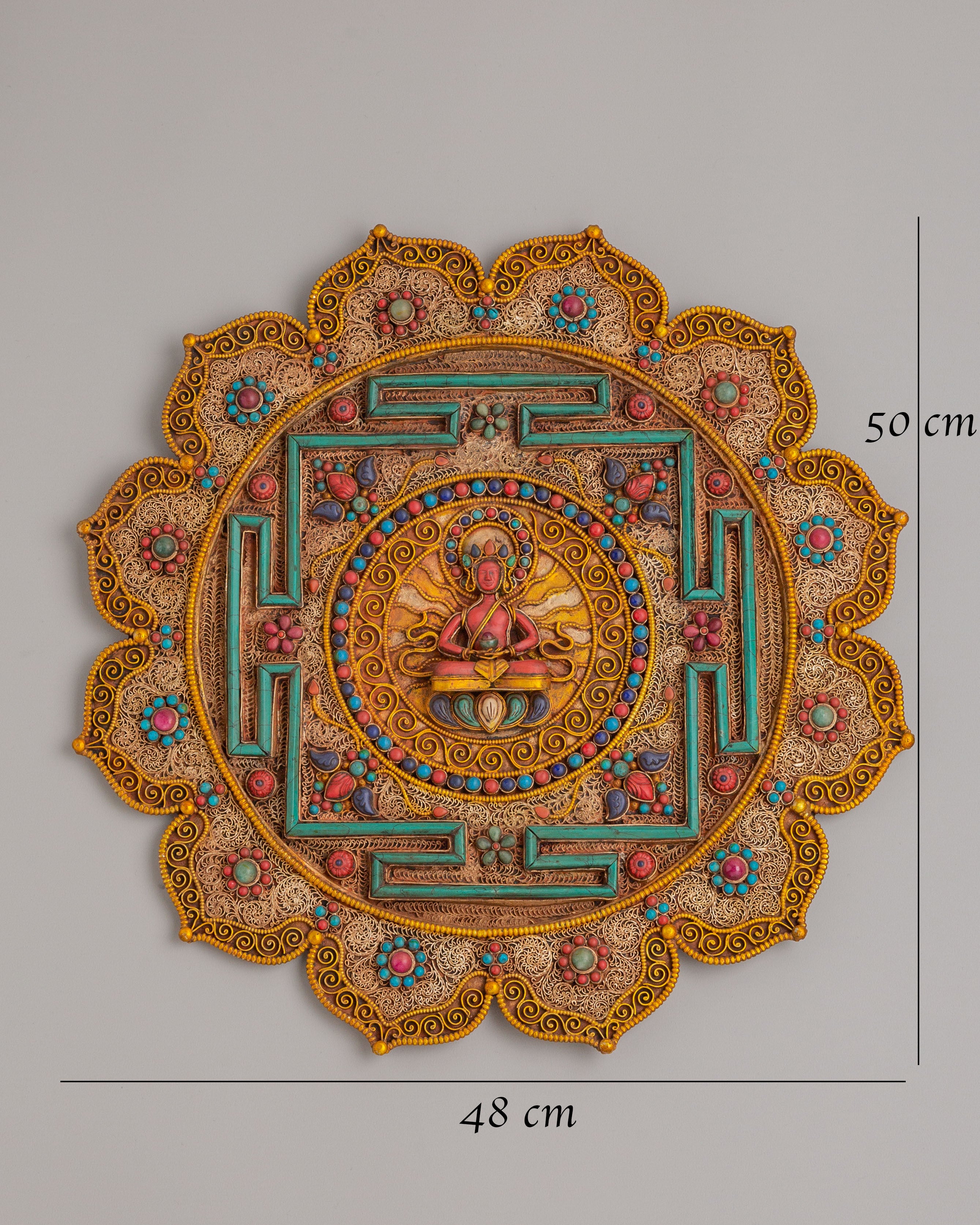 Amitayus Mandala Wall Hanging | Tibetan Long Life Deity Wall Hanging