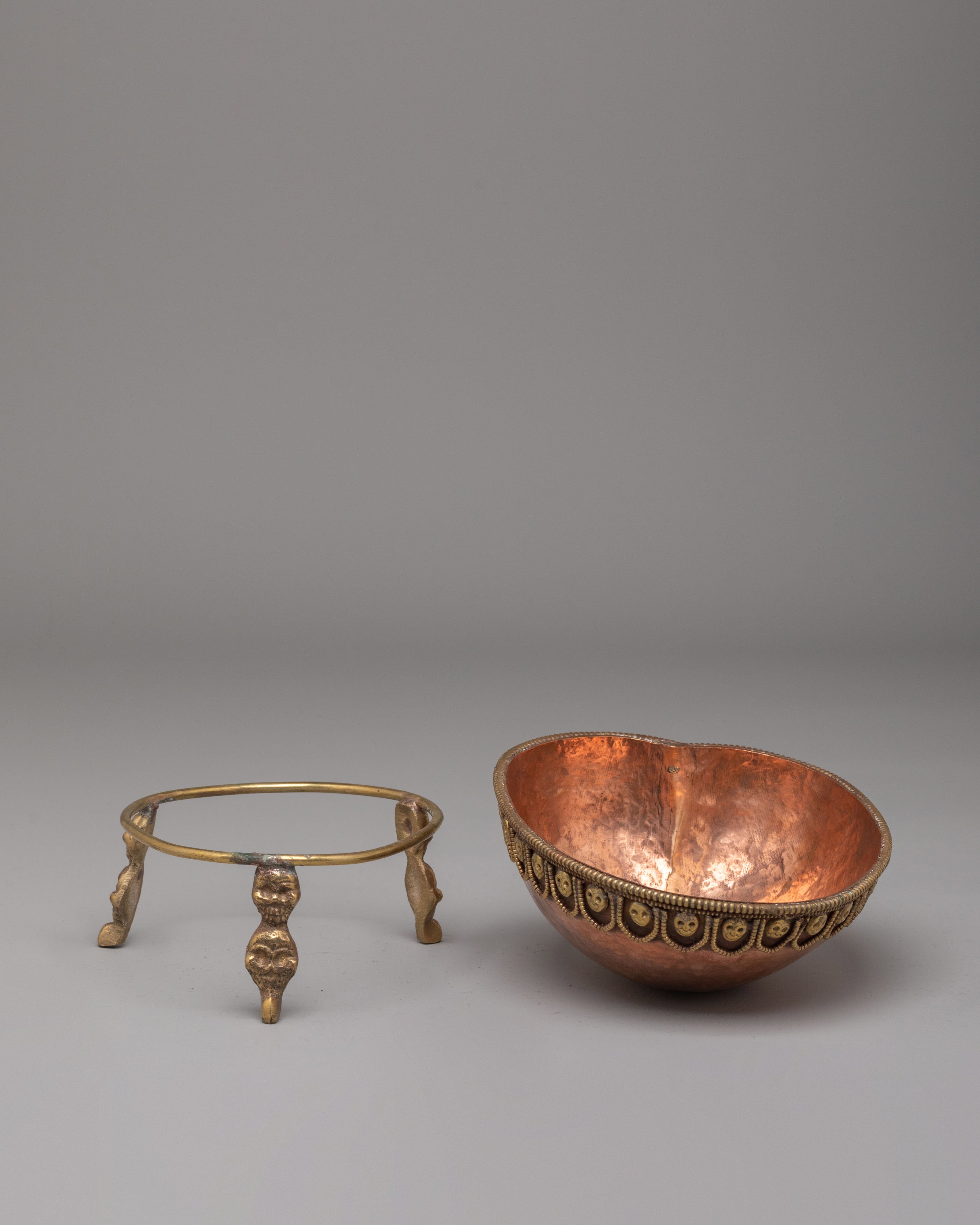 Tibetan Kapala Skull Cup With Stand | Ritual Offerings and Altar Decor