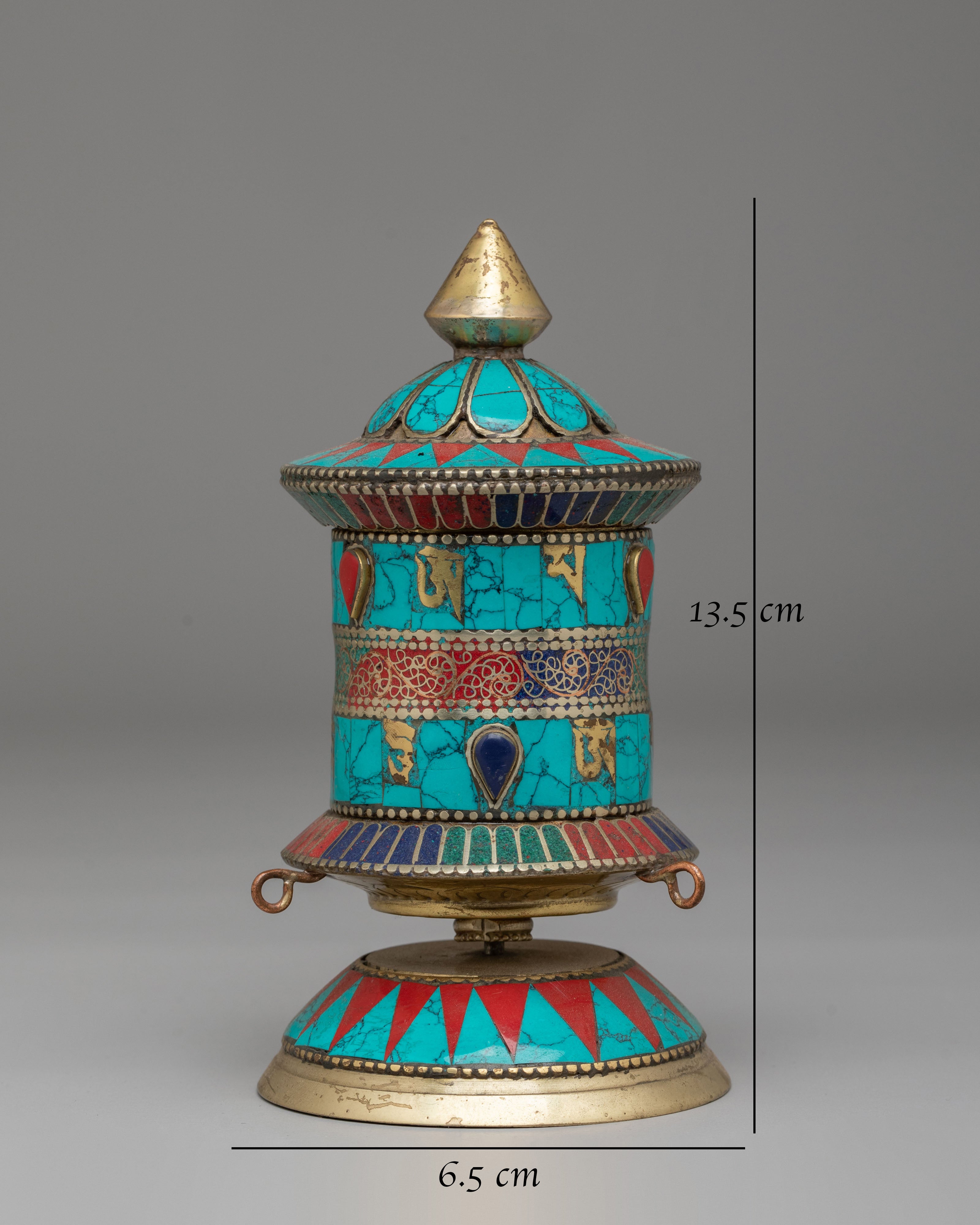 Tibetan Buddhist Prayer Spinner | Handcrafted Copper Body