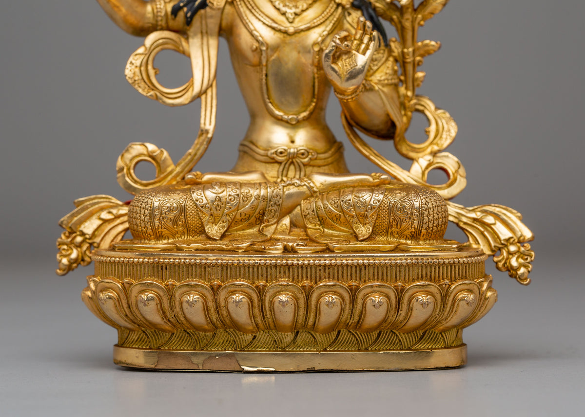 Handcrafted Manjushri Buddhist Statue | Bodhisattva of Wisdom