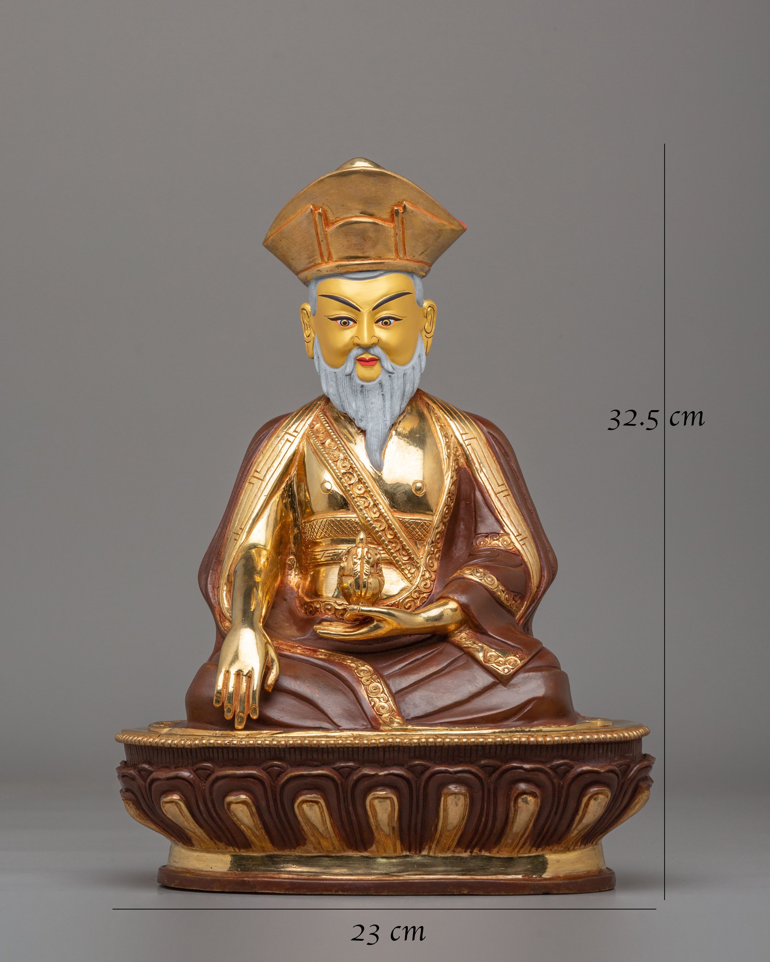 Vajrayana Guru Shapdum Statue | Handcrafted Tibetan Buddhist Master Figure