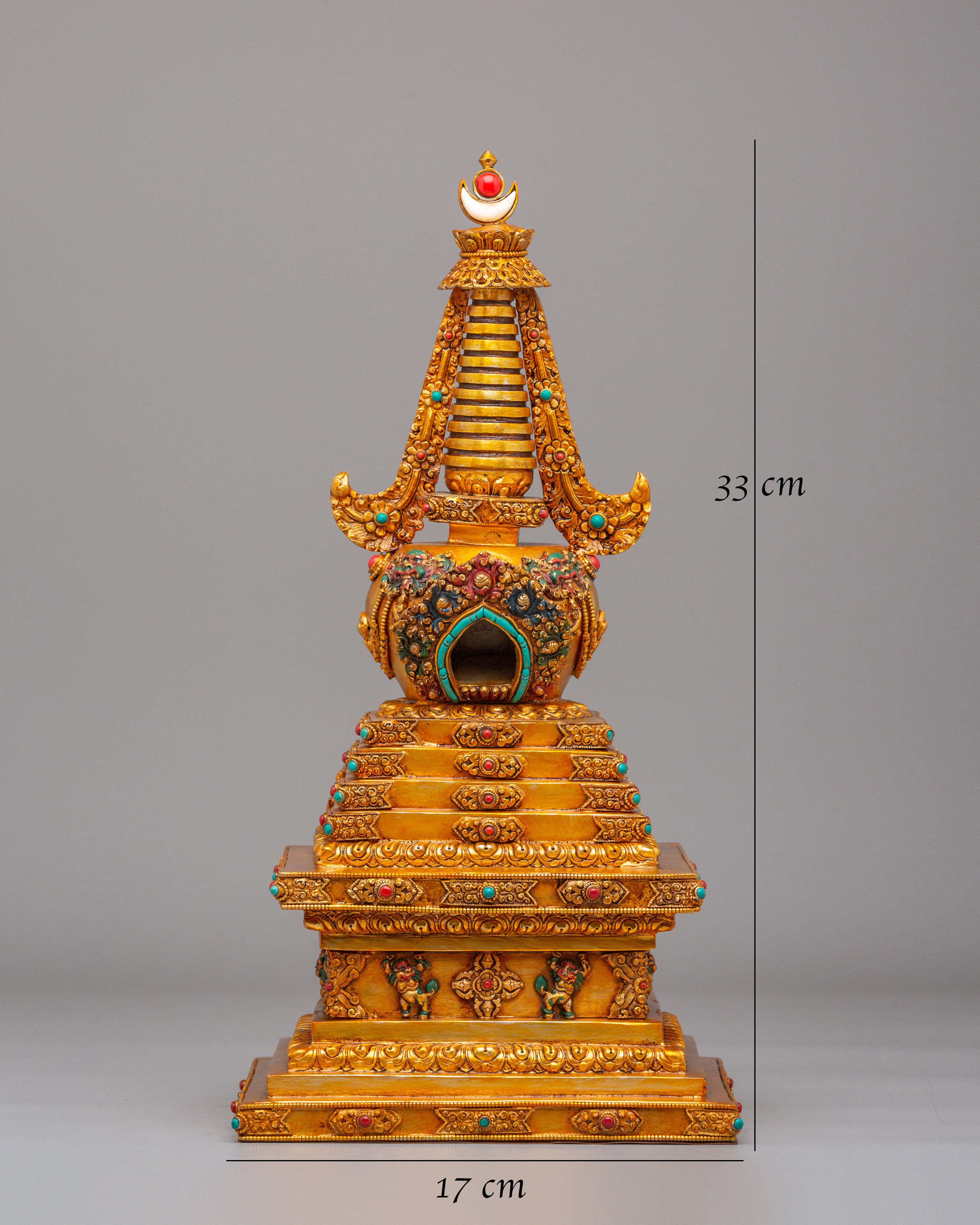 Tibetan Altar Enlightenment Chorten | Handcrafted Buddhist Decor