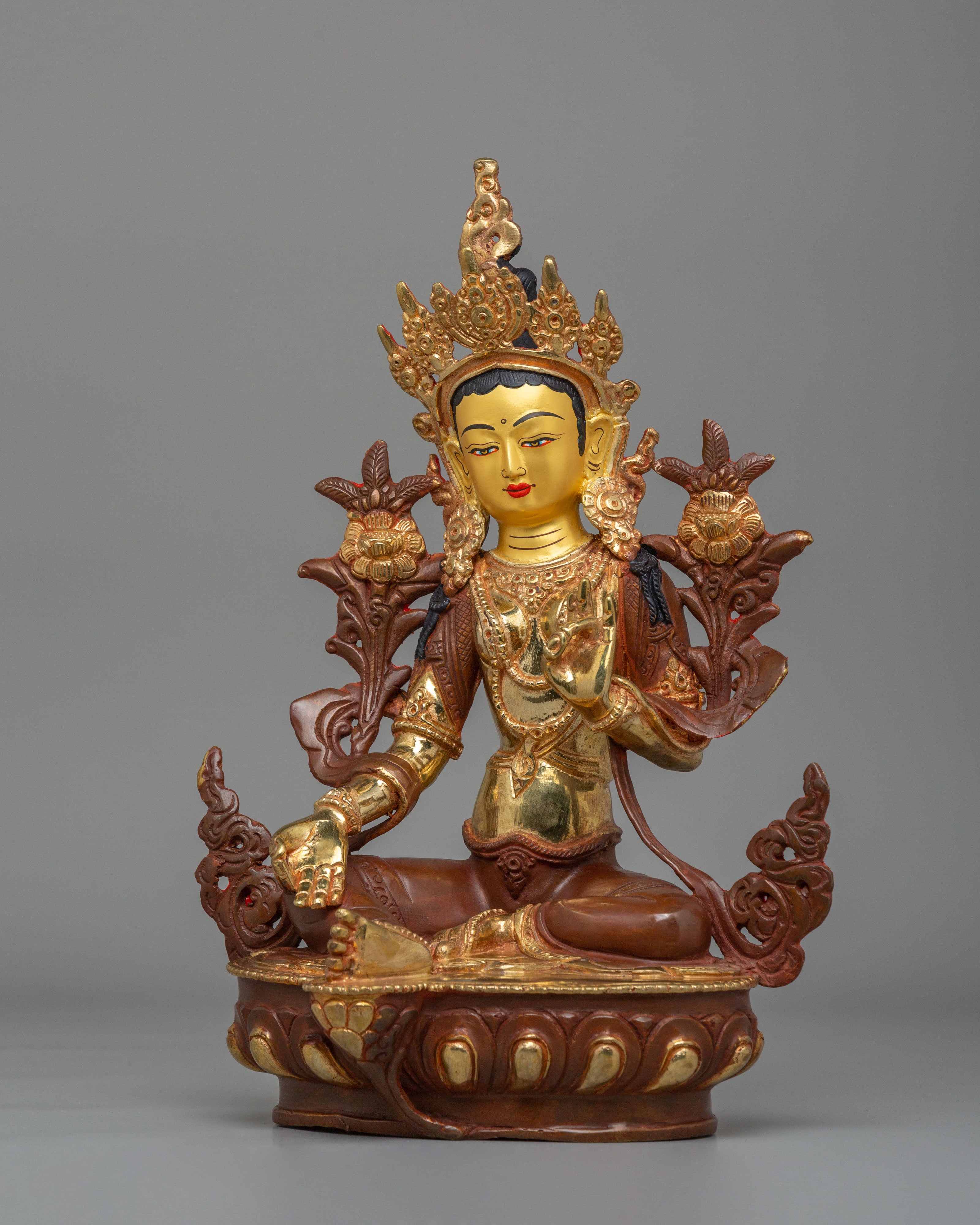 Himalayan Green Tara Goddess Sculpture | A Divine Artwork for Spiritual Harmony