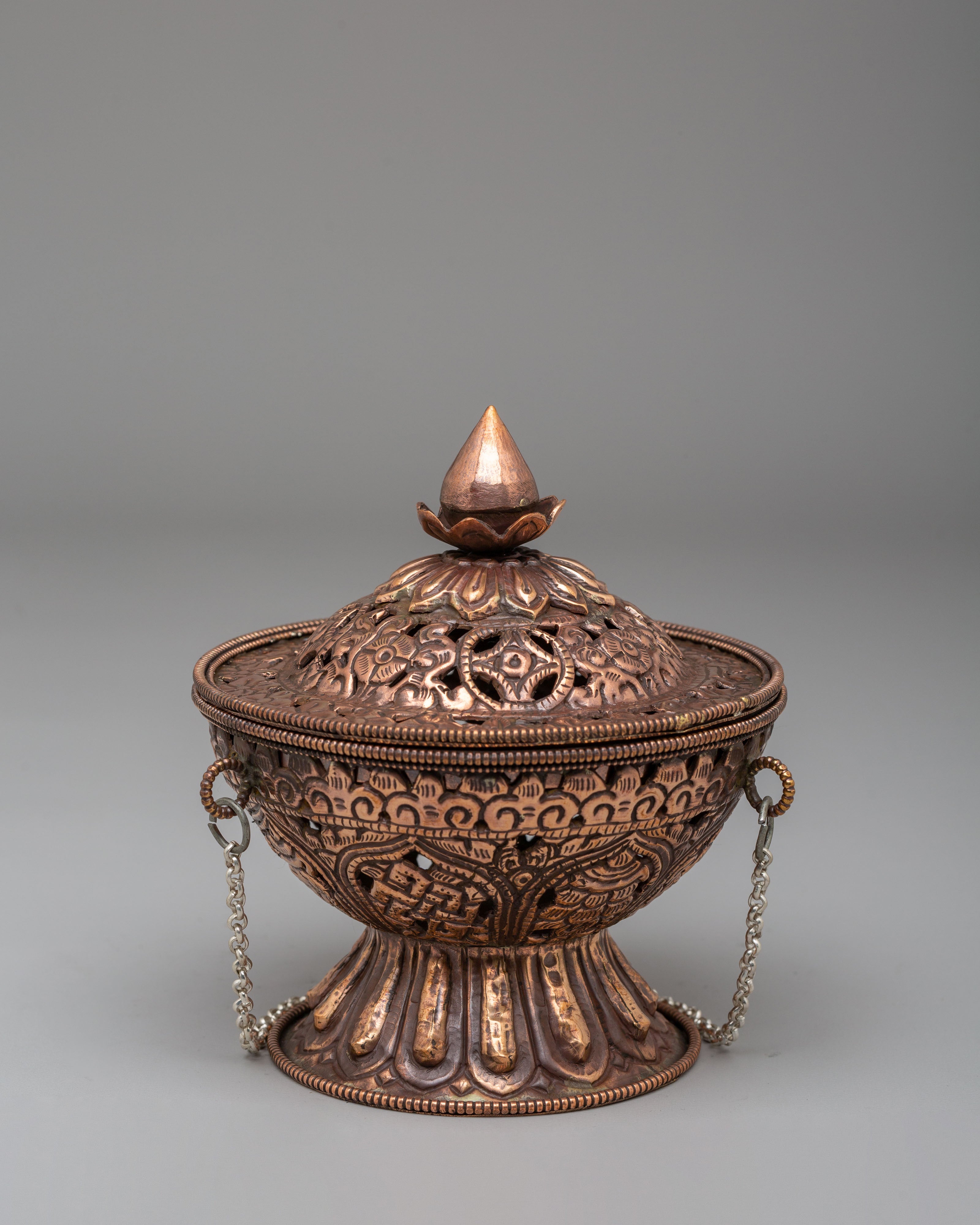 Traditional Altar Incense Burner | Handcrafted Brass Hanging Incense Vessel