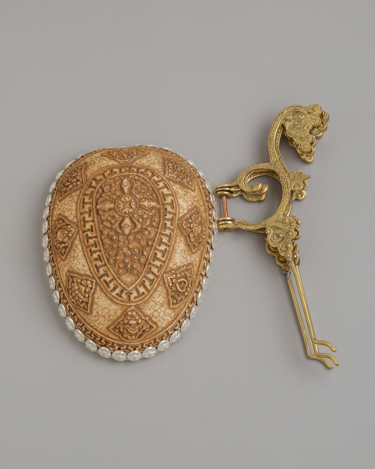 Buddhist Skull Cup with Stand | Kapala Ritual Tool for Spiritual Ceremonies