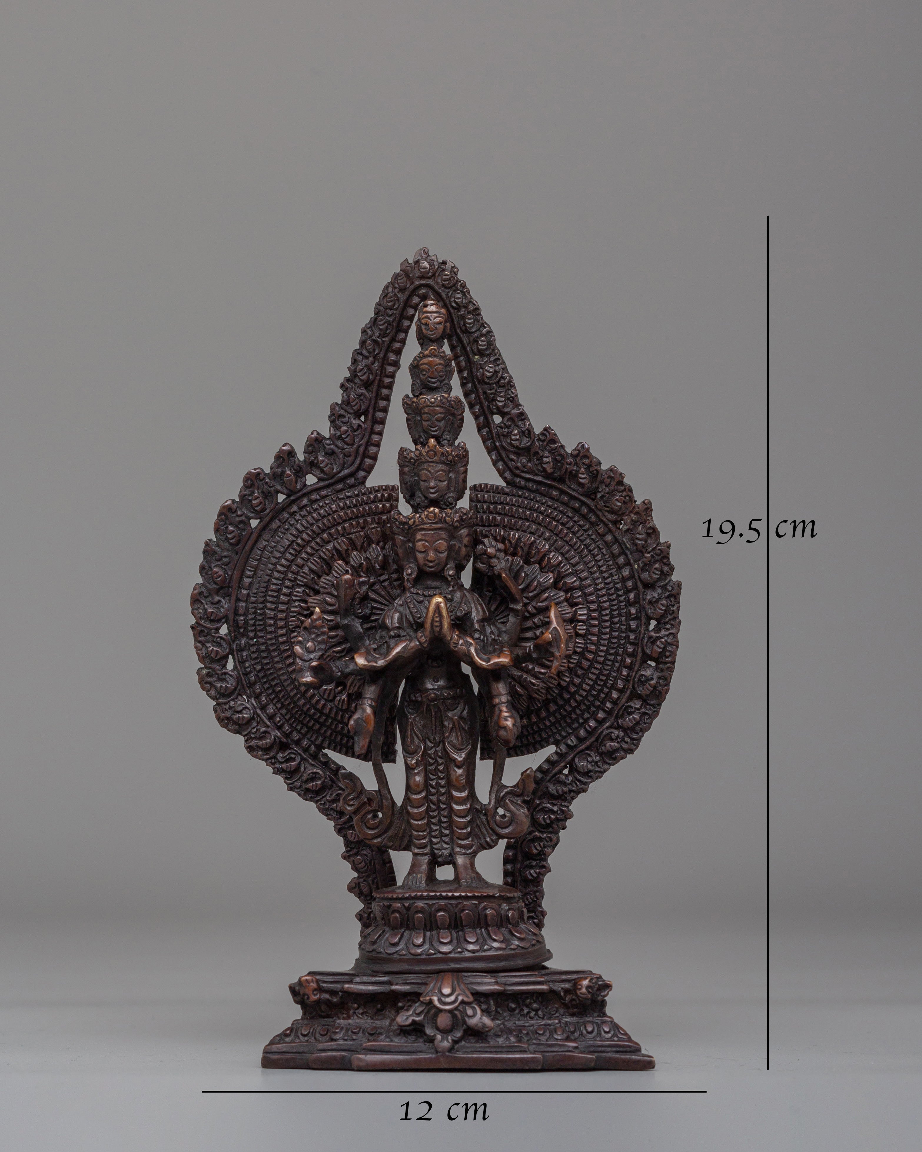 Handmade 1000 Armed Chenrezig Statue | Tibetan Avalokiteshvara Bodhisattva Figurine