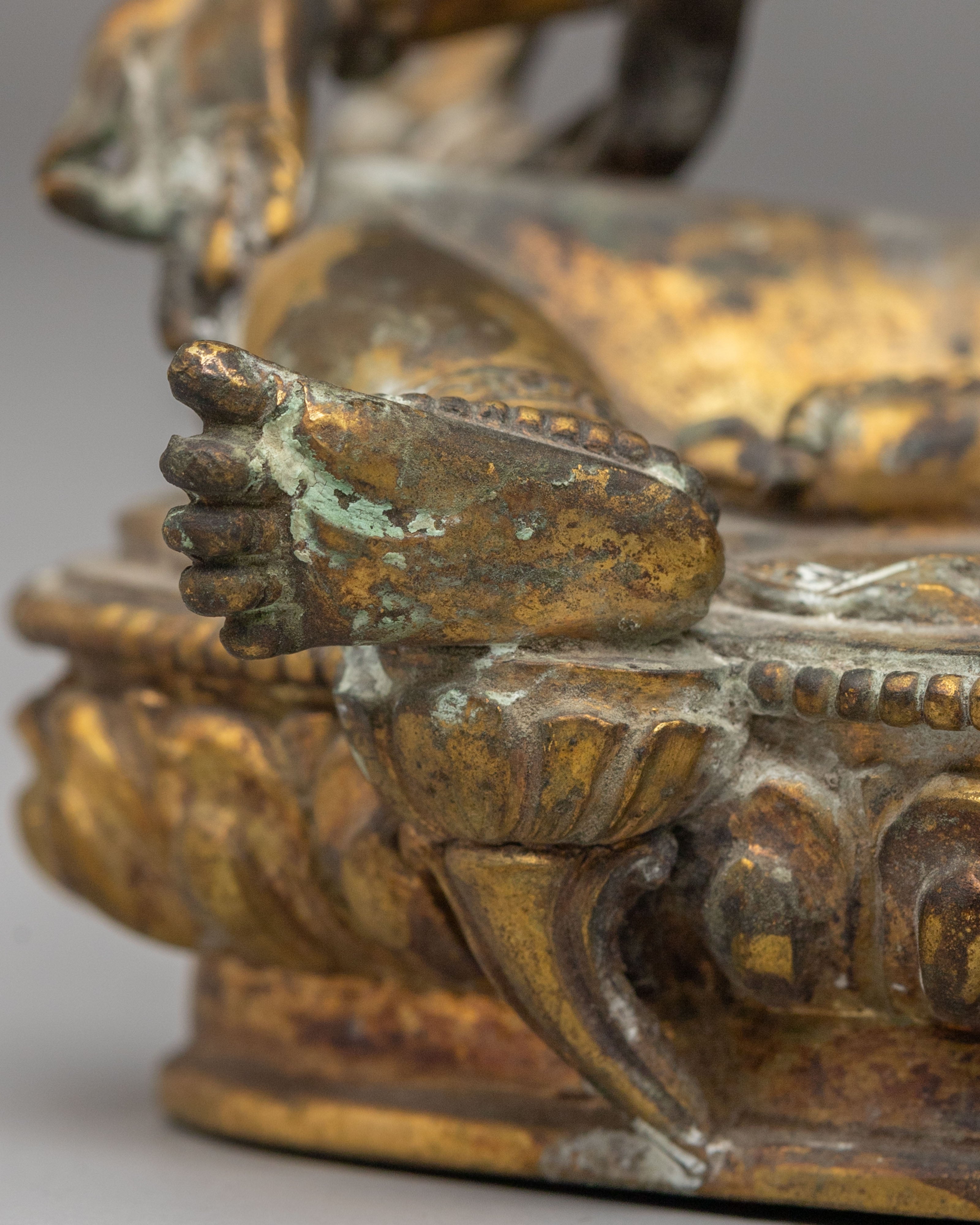Himalayan Green Tara Altar Statue | Handmade Figurine for Spiritual Decor