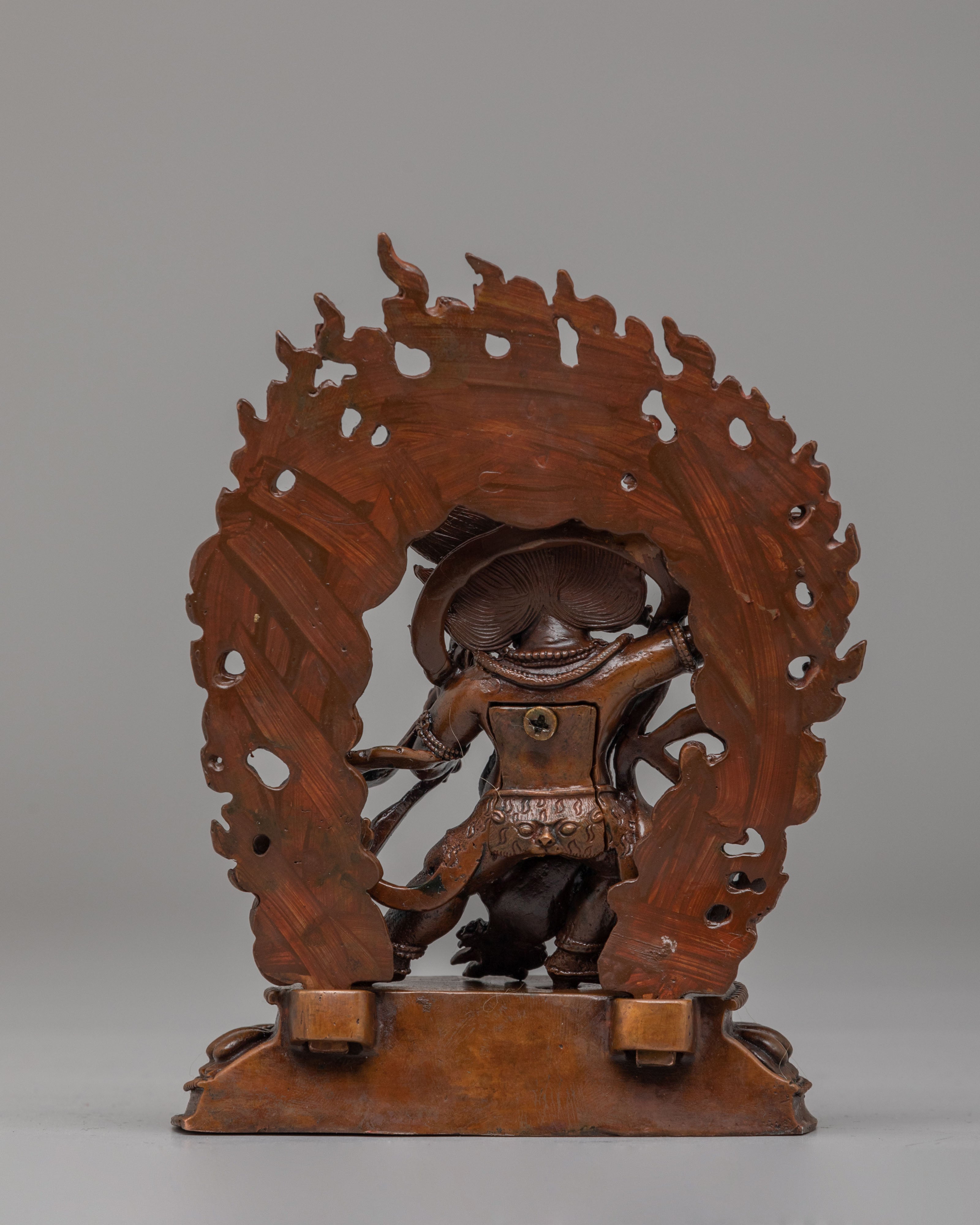 Buddhist Protector Vajrapani Statue | Oxidized Copper Sculpture