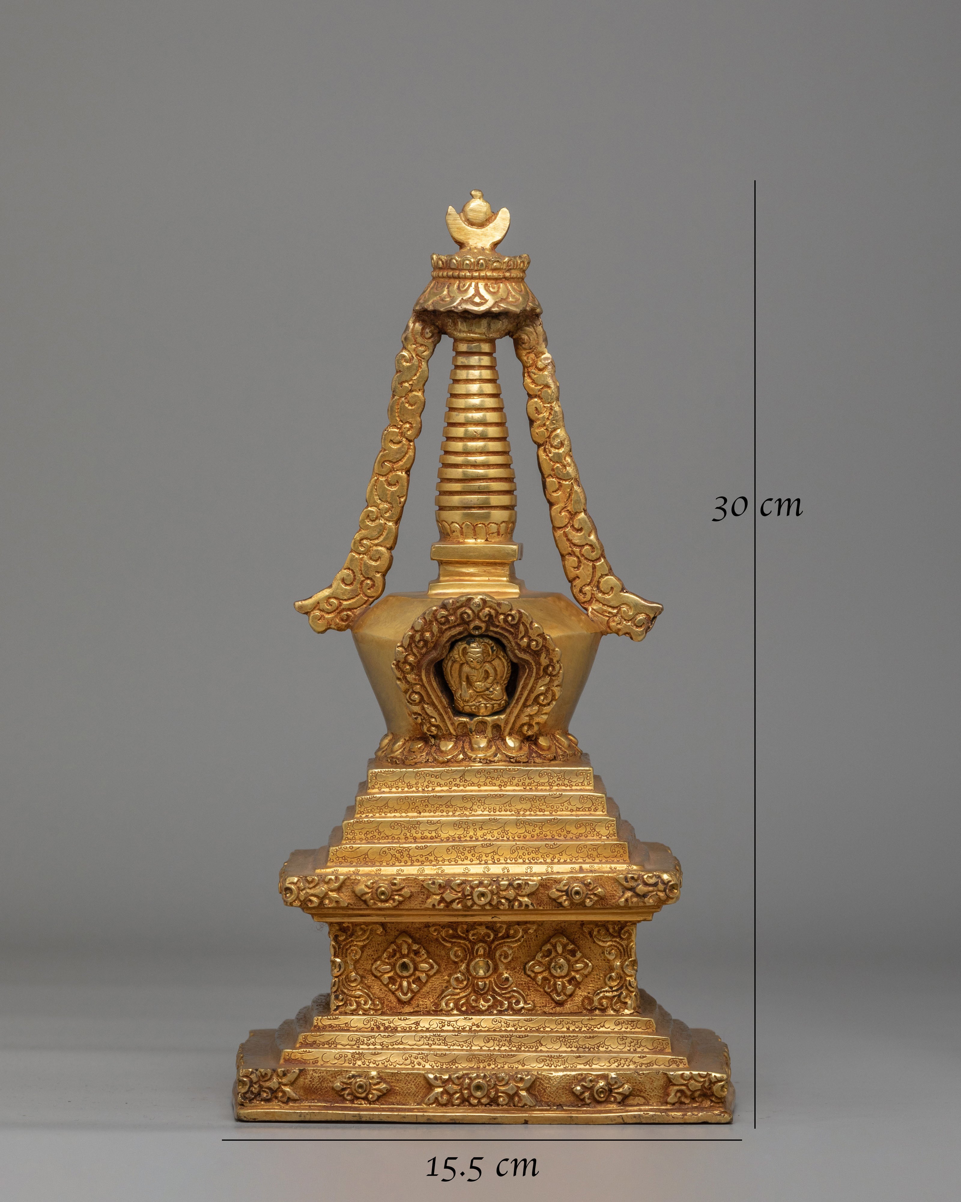 Traditional Himalayan Enlightenment Stupa | Sacred Buddhist Decor