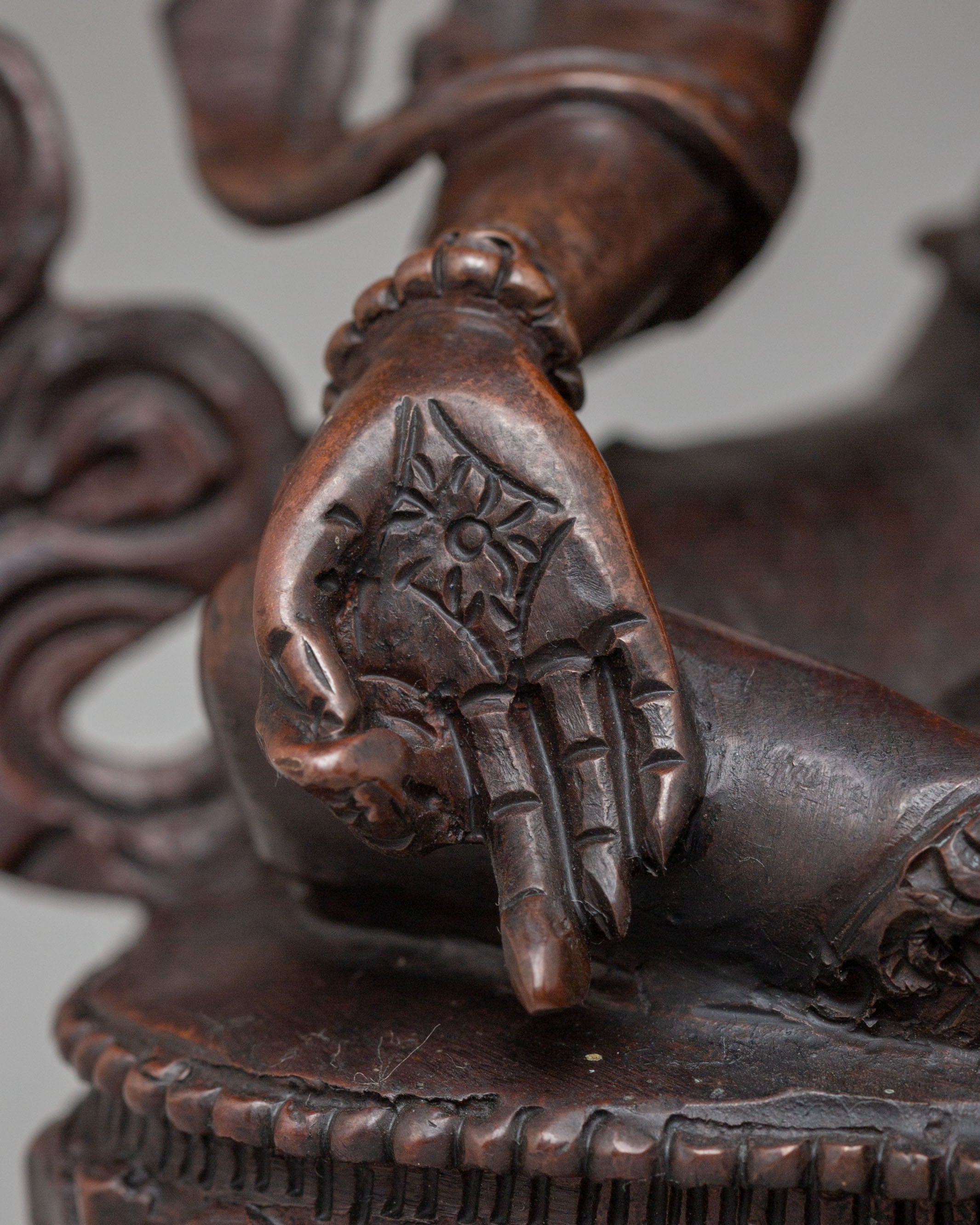 Sacred Green Tara Deity Statue | Handcrafted Oxidized Copper Figure