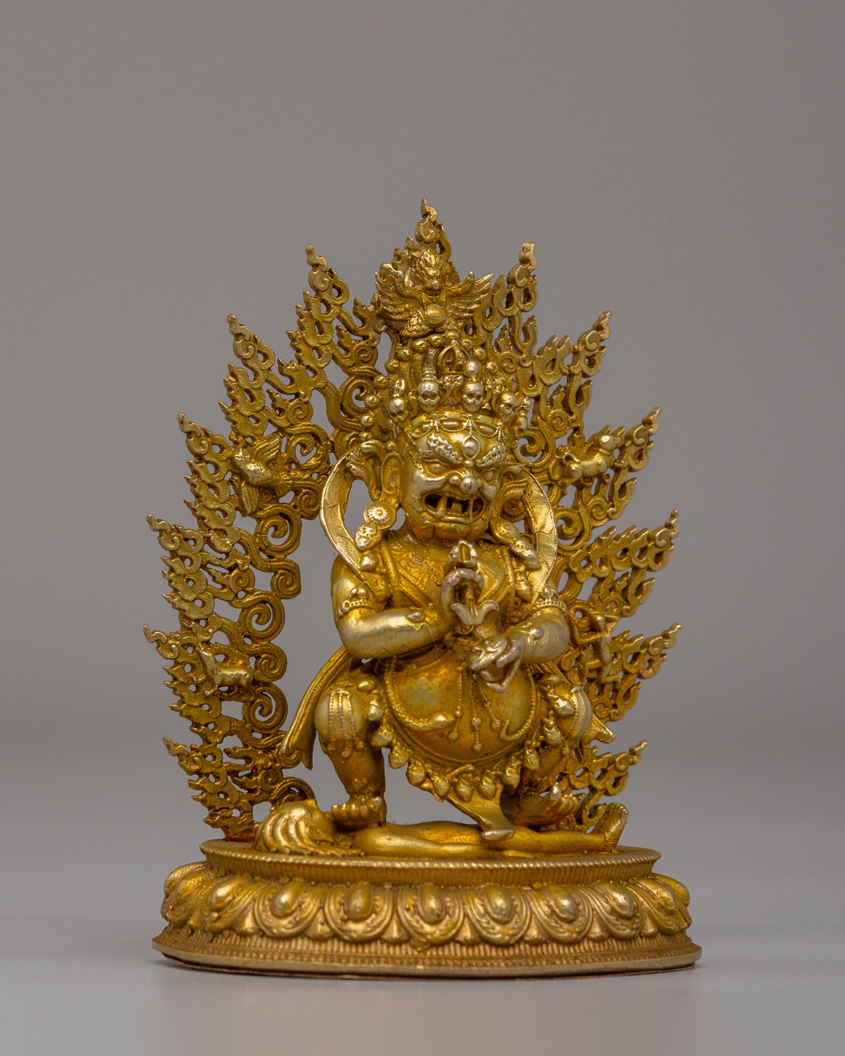 Dharma Protector Mahakala Sculpture | Wrathful Guardian Deity
