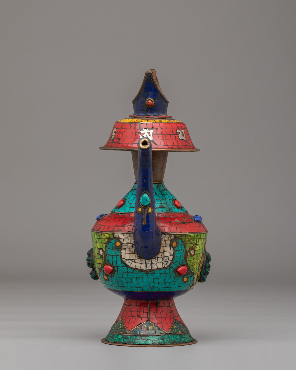 Handcrafted Bhumba with Green Tara | Tibetan Ritual Vessel for Sacred Offerings