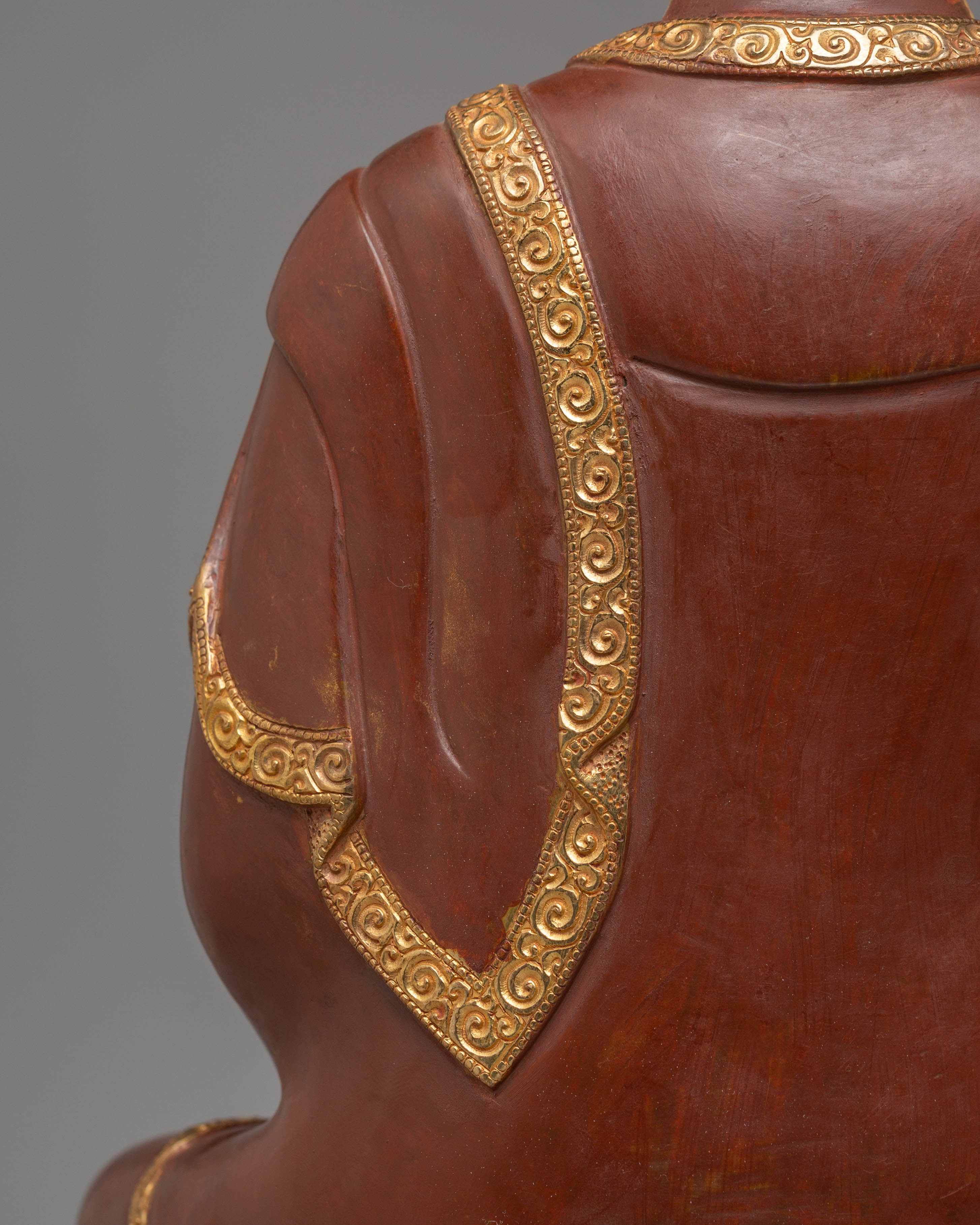 Himalayan Statue of Amitabha Buddha | Electro Gold-Plated Copper with Acrylic Color