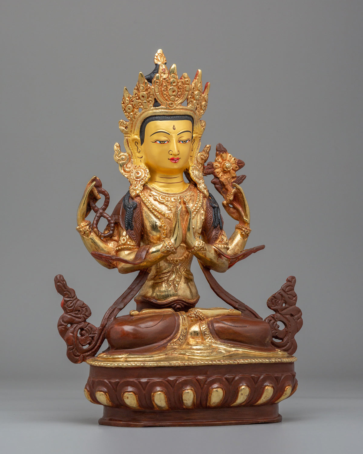 Sacred Tibetan Chenrezig Altar Figurine | Compassionate Bodhisattva Statue