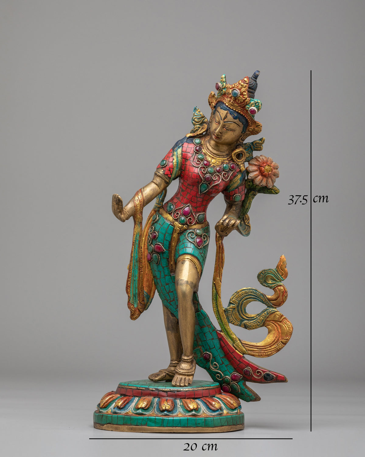 Dancing Green Tara Spiritual Sculpture | Handcrafted Tibetan Statue