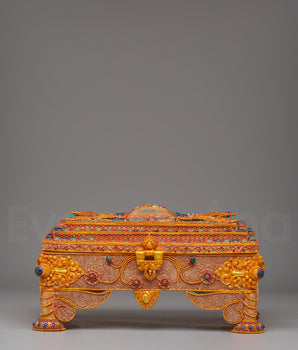 Himalayan Buddhist Treasure Box | Handcrafted Tibetan Decor