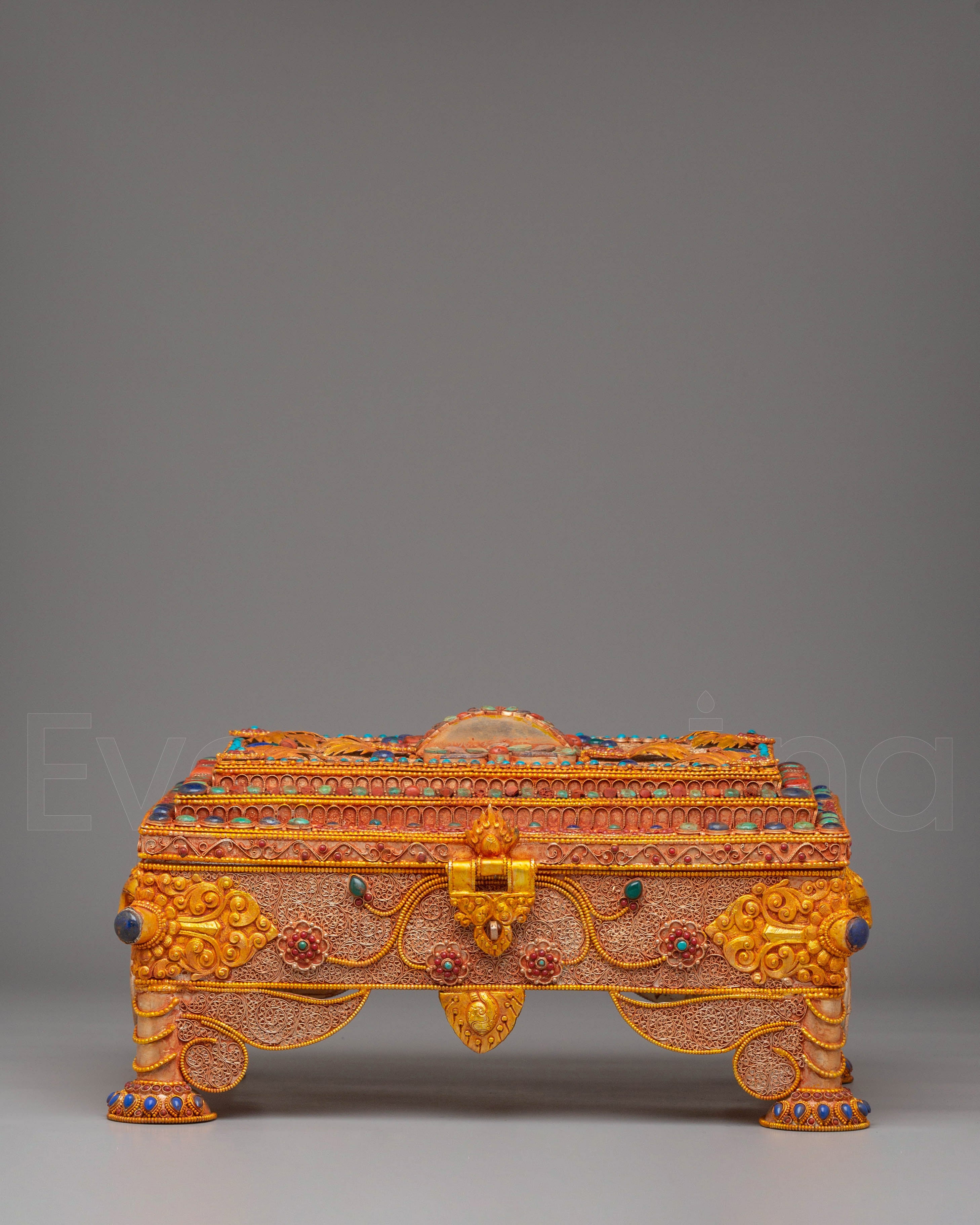 Himalayan Buddhist Treasure Box | Handcrafted Tibetan Decor