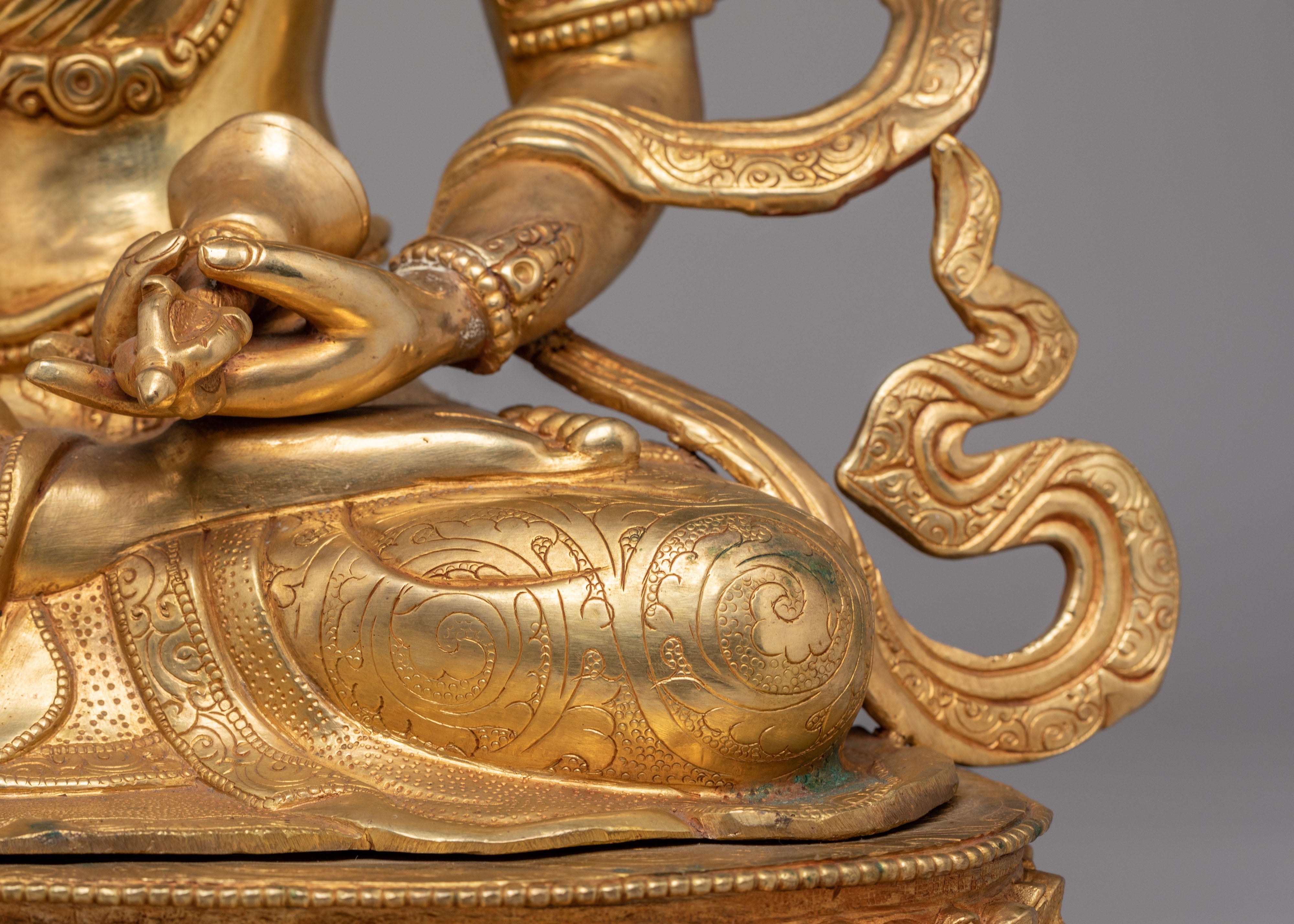 Tibetan Altar Vajrasattva Statue | 24K Gold Plated Buddhist Altar Decor