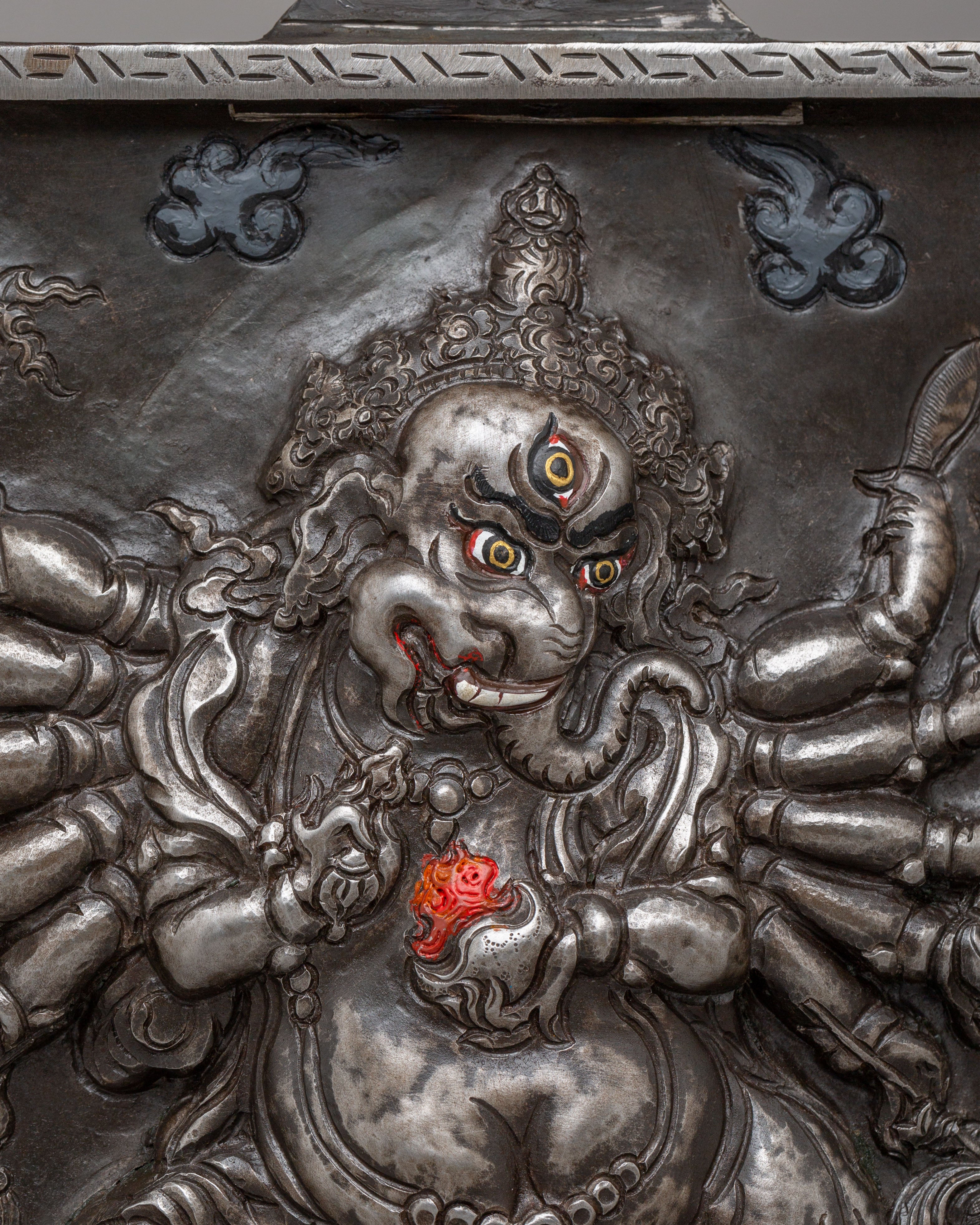 12 Armed Maha Rakta Ganesha Wall Hanging | Spiritual Home Decor
