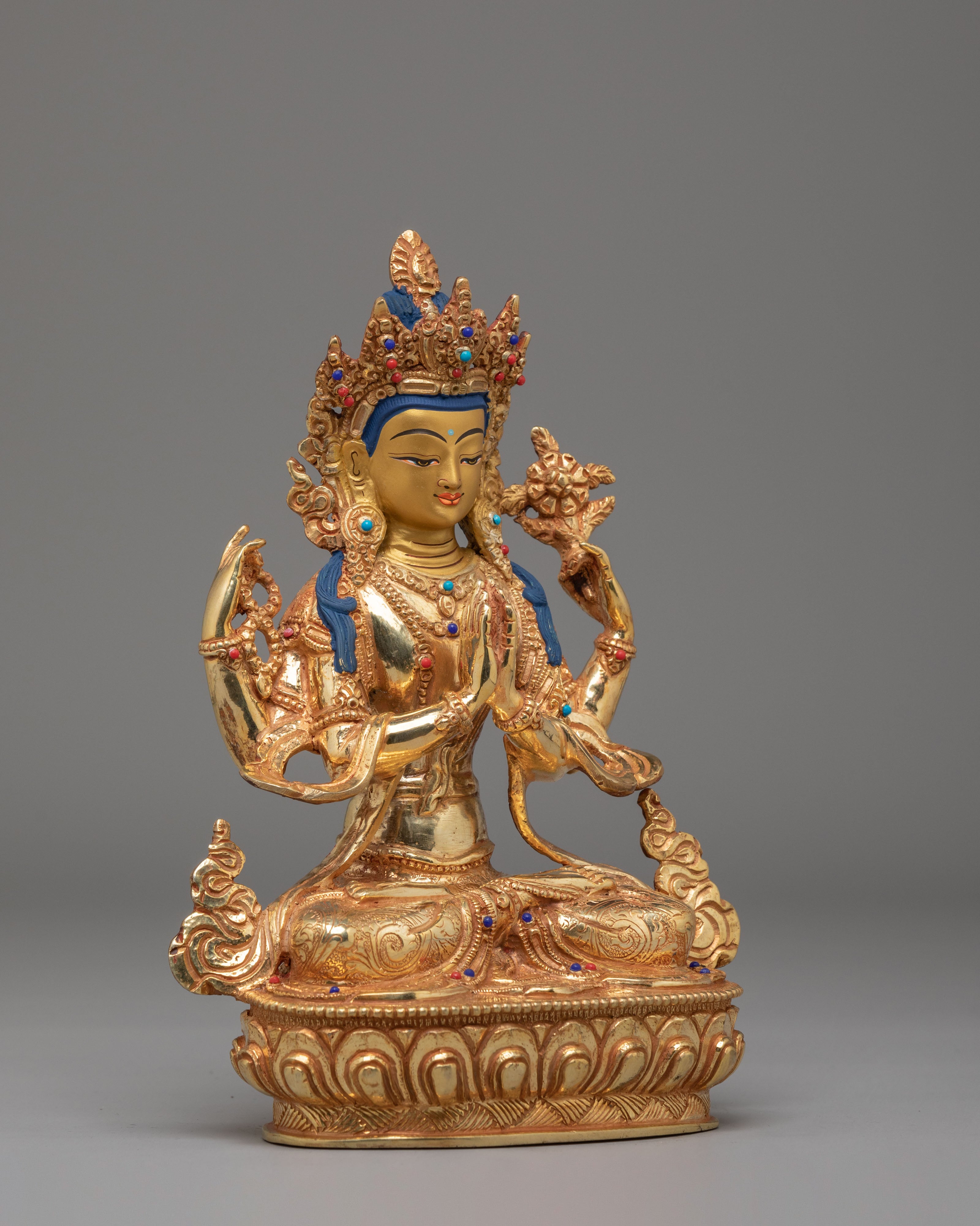 Avalokiteshvara Chenrezig Deity Sculpture | Himalayan Buddhist Art