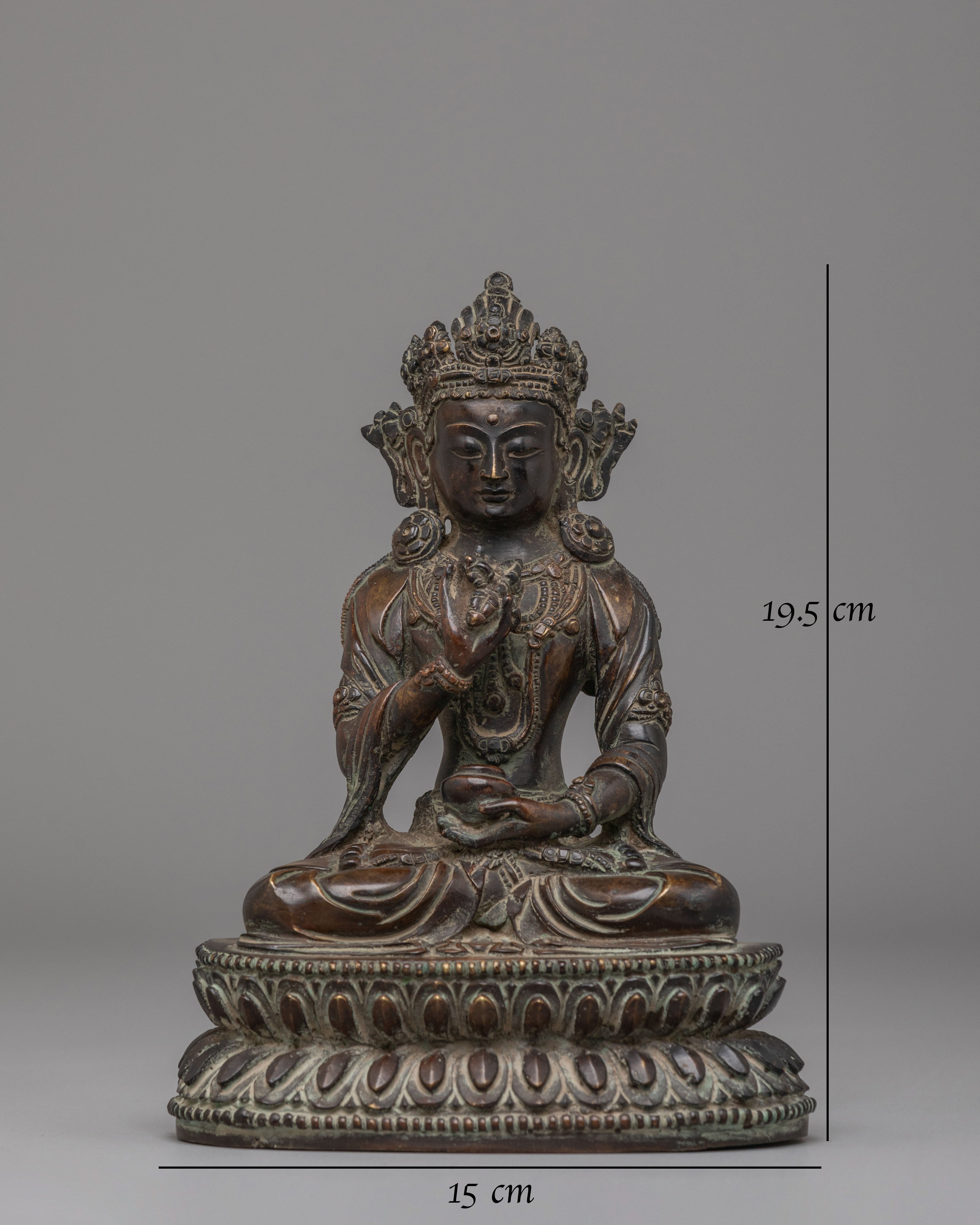 Tibetan Mitrugpa Figurine | Oxidized Copper Buddhist Sculpture