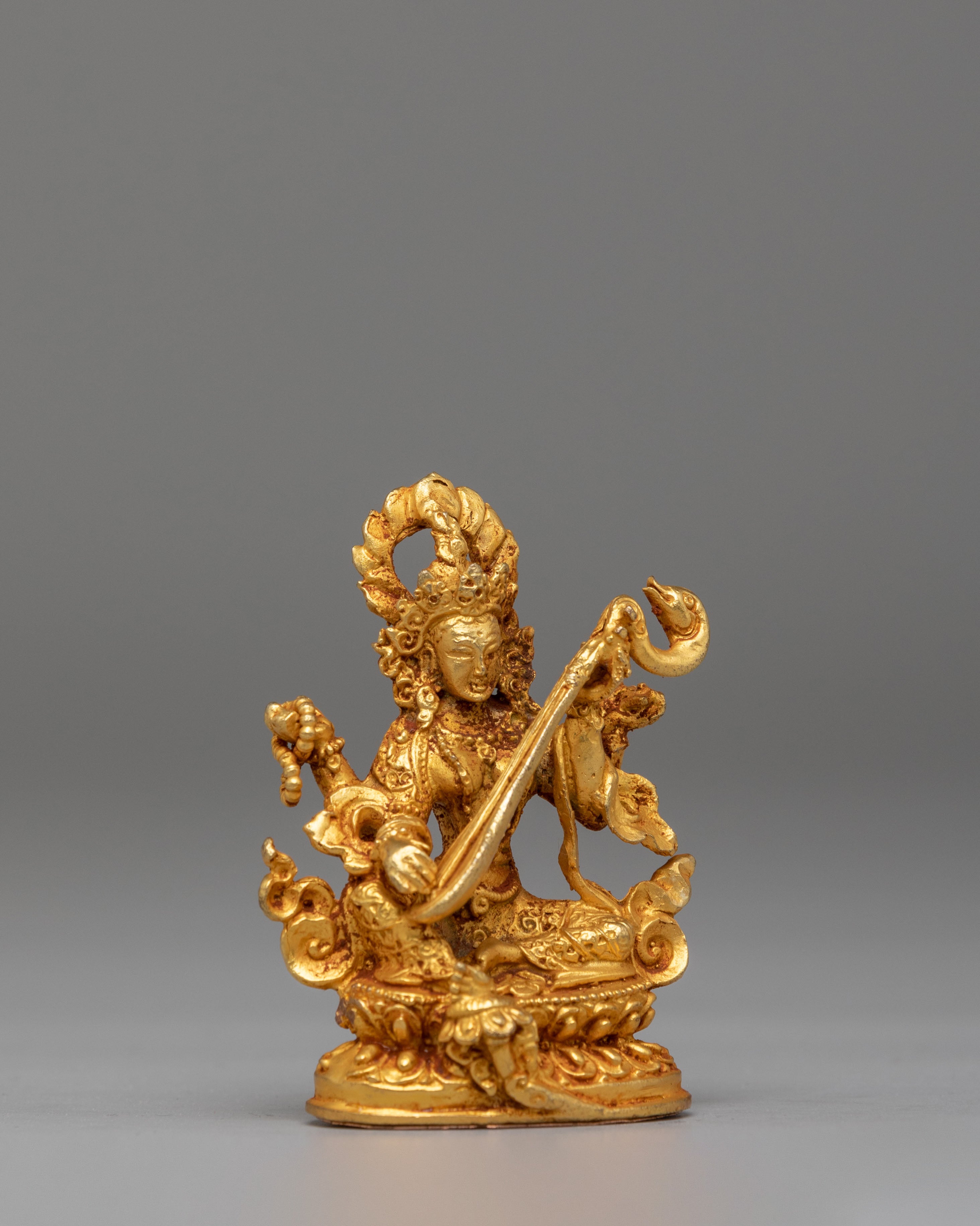Traditional Saraswati Altar Statue | Goddess of Wisdom Decor