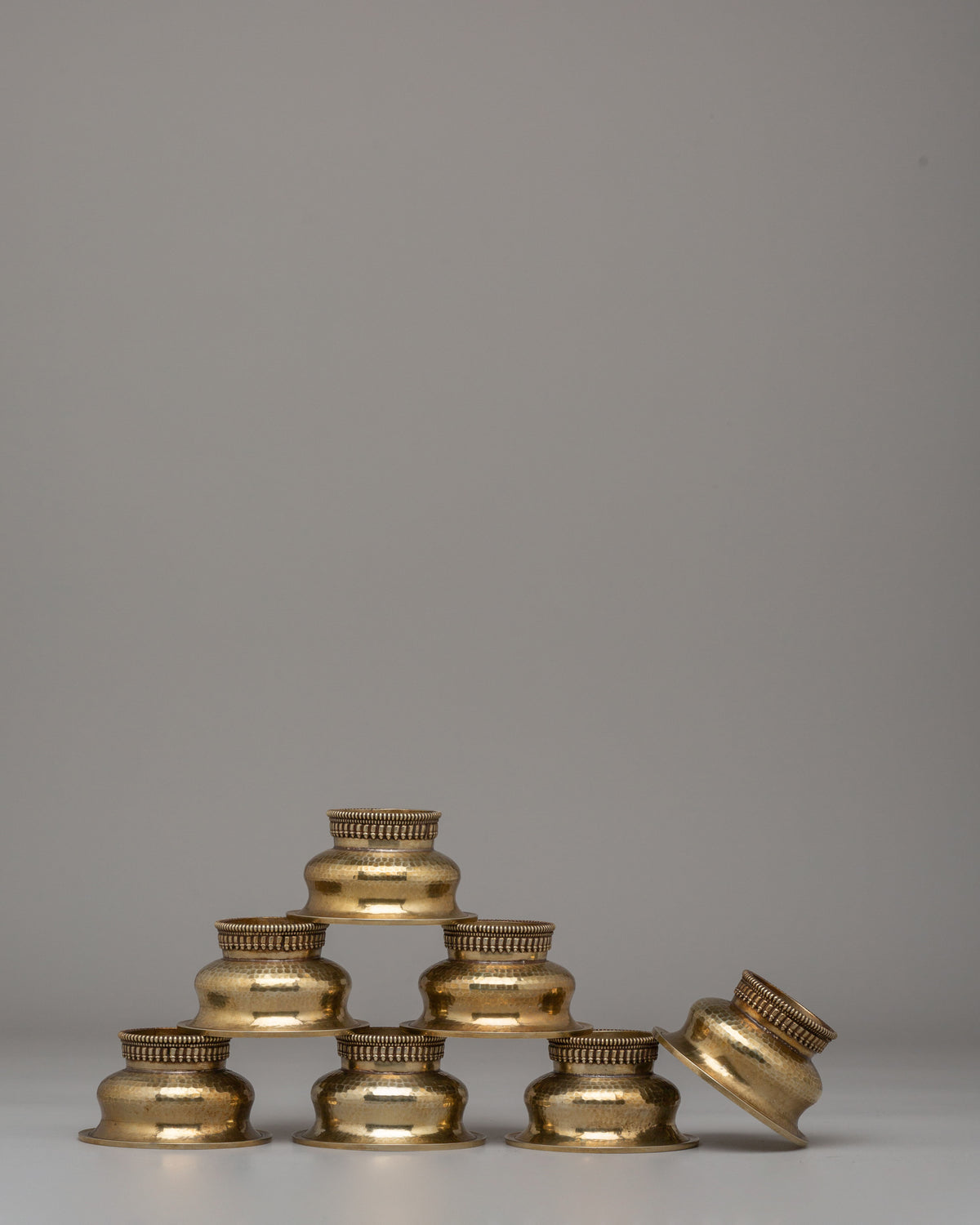 Himalayan Buddhist Offering Bowls Set | Sacred Tibetan Altar Decor