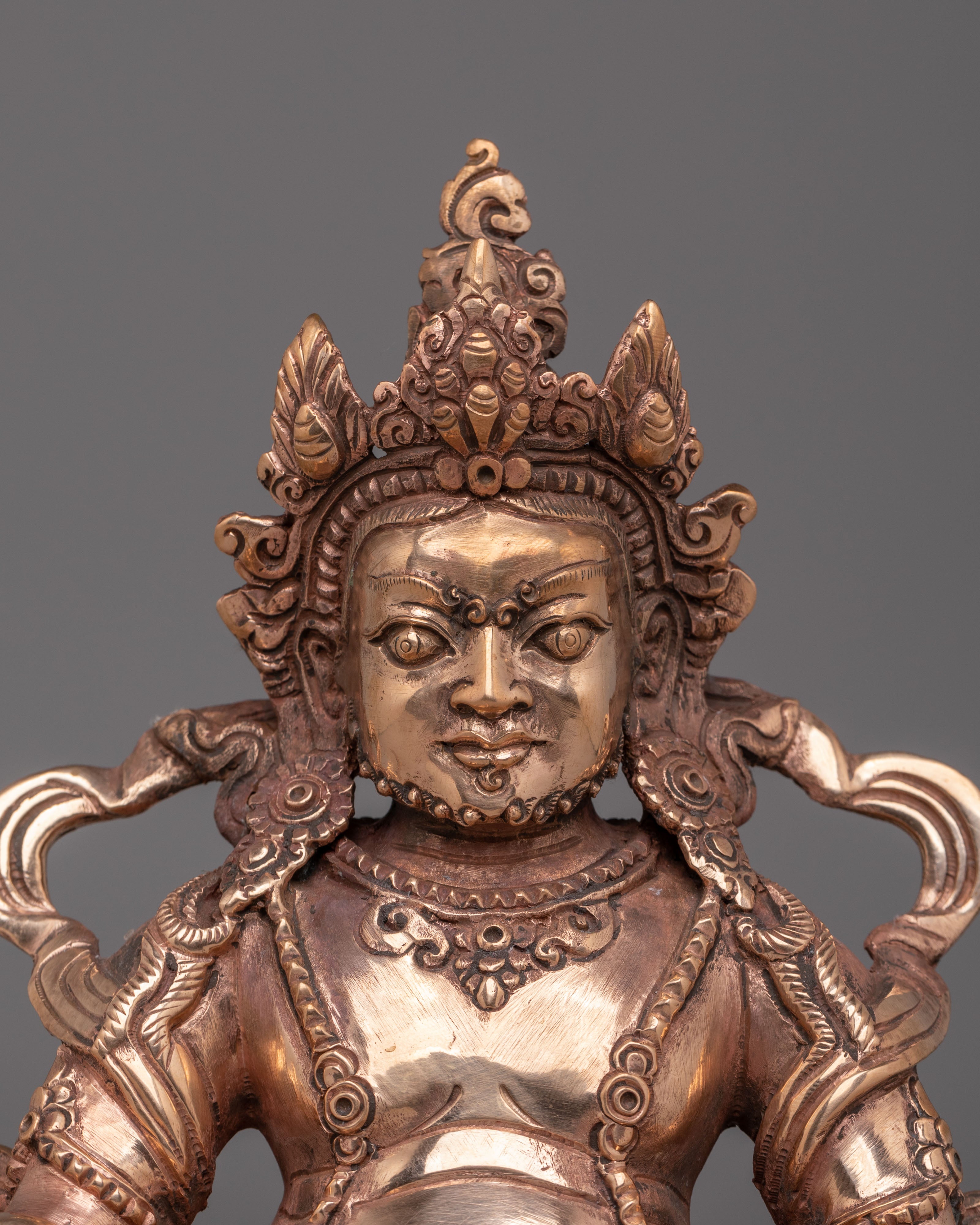Handcrafted Dzambhala Deity Statue | Tibetan Wealth God Sculpture