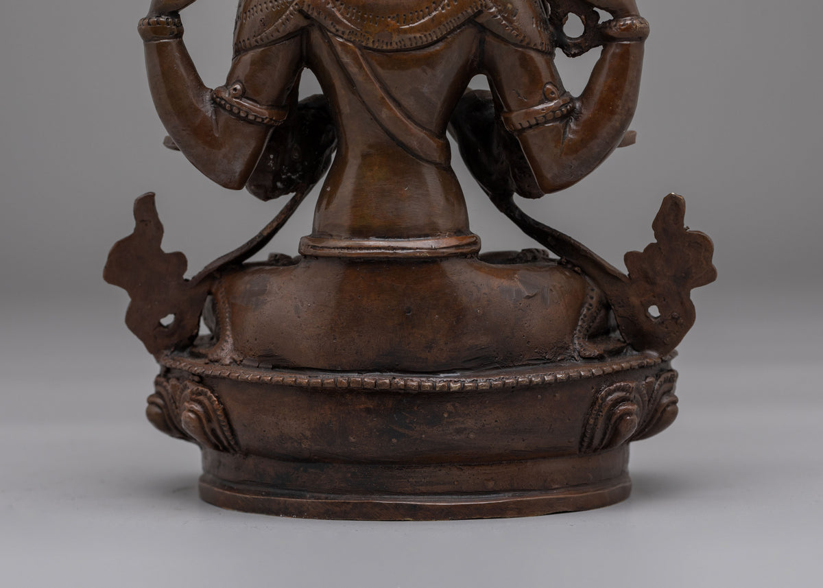 Tibetan Bodhisattva Chenrezig Statue | Handcrafted Tibetan Buddhist Art