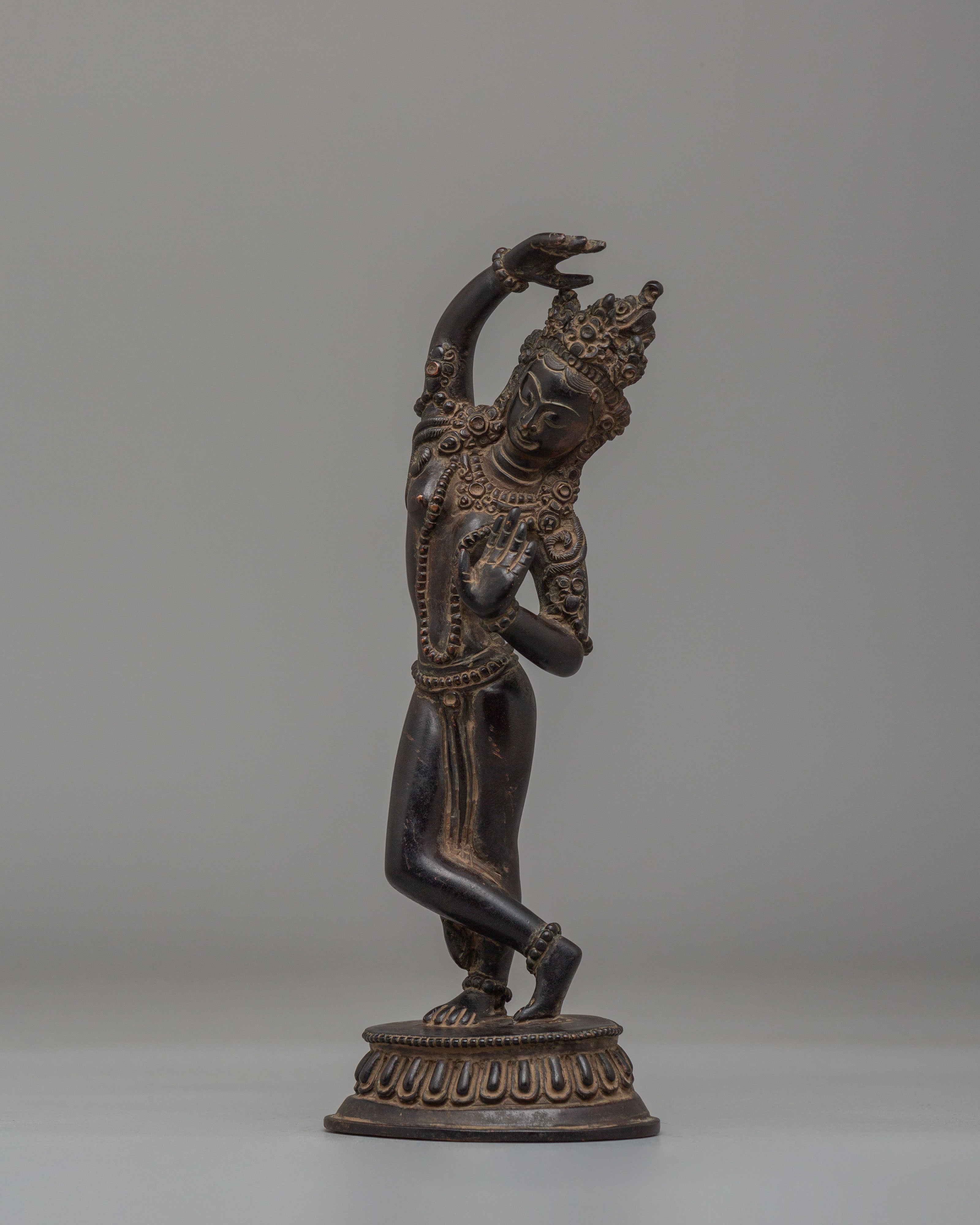 Vajrayana Altar Maya Devi Statue | Handcrafted Copper Body with Antique Finish