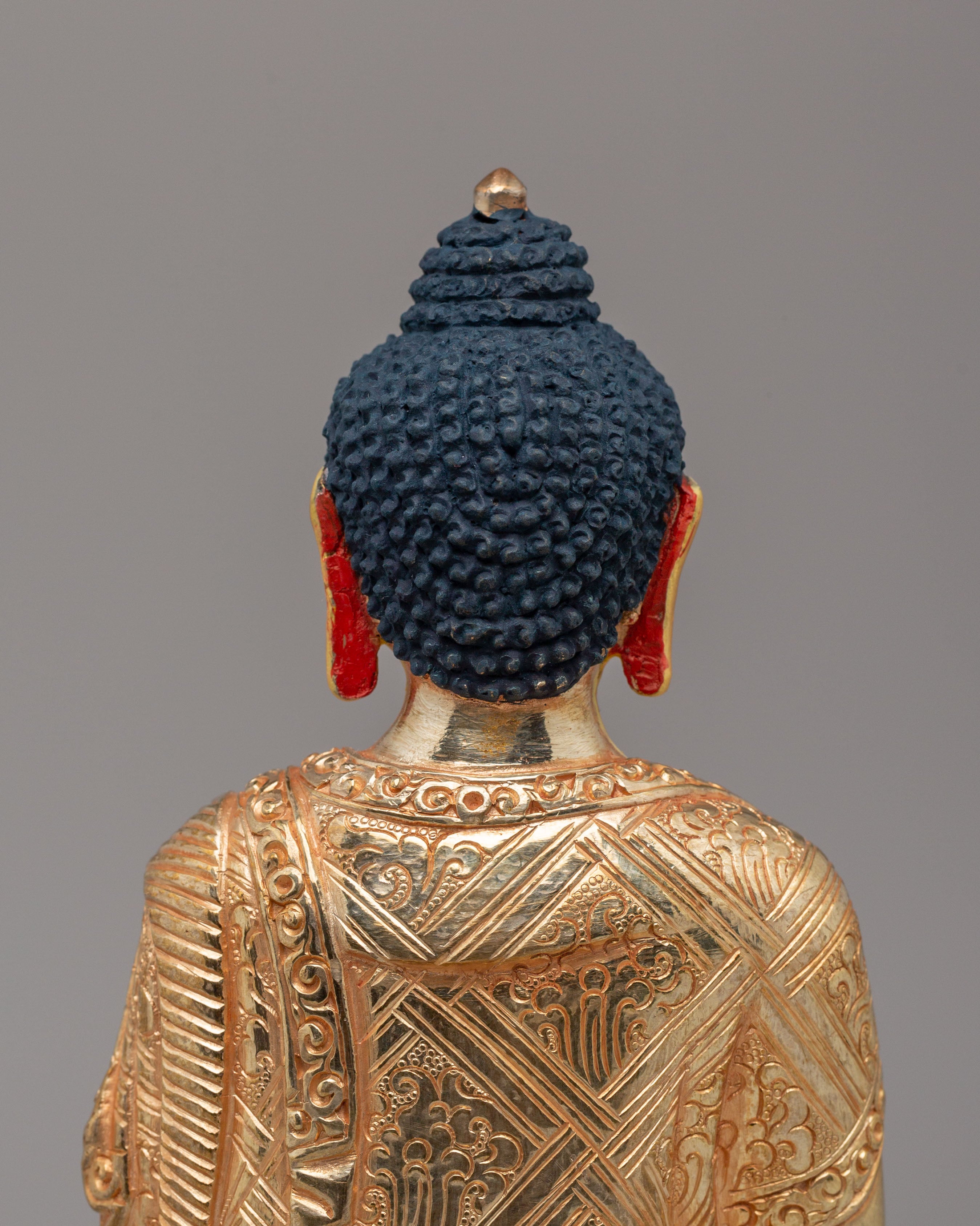 Sage Shakyamuni Buddha Figurine | 24K Gold Plated Buddhist Sculpture
