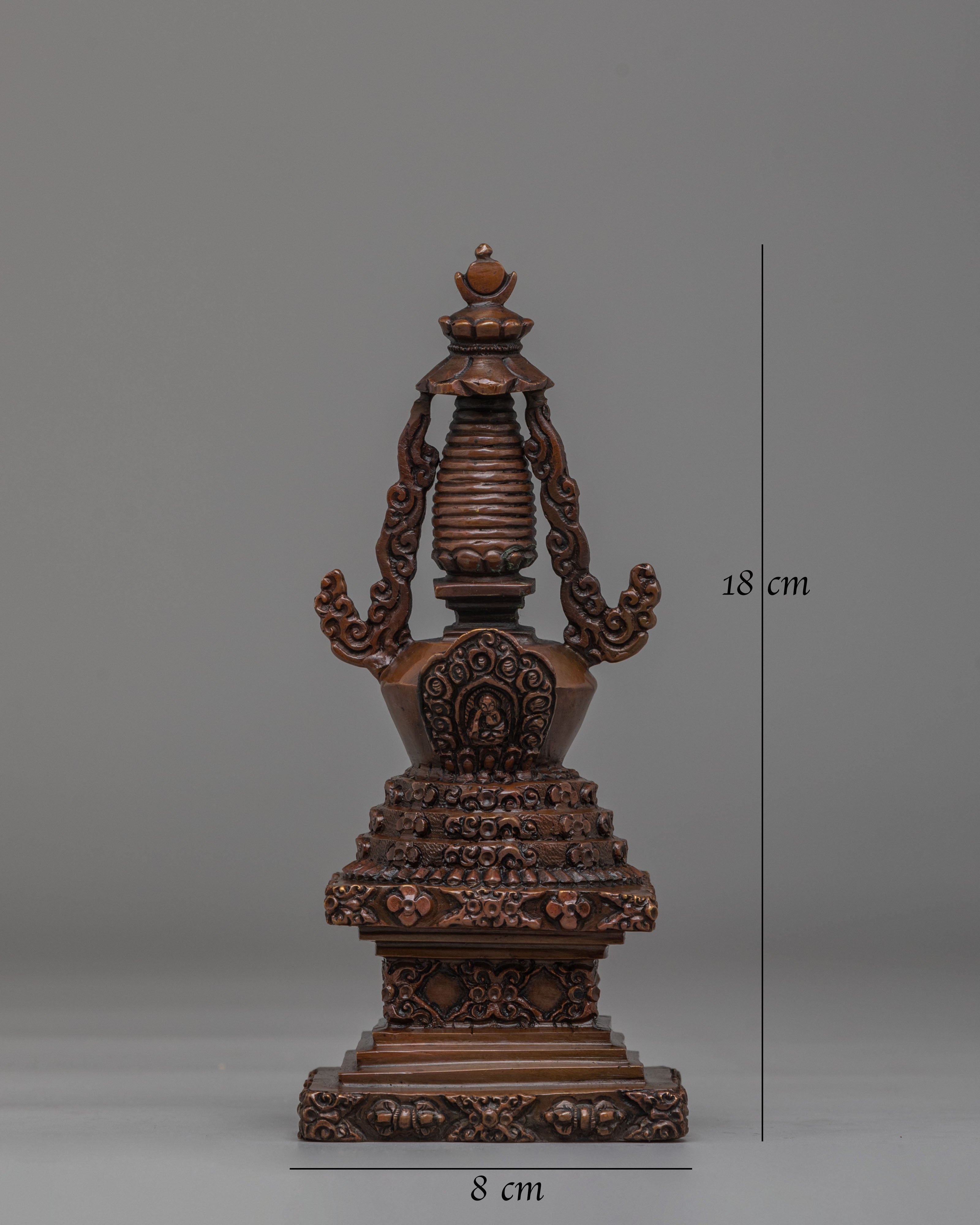 Himalayan Stupa of Complete Victory | Oxidized Copper Sacred Stupa