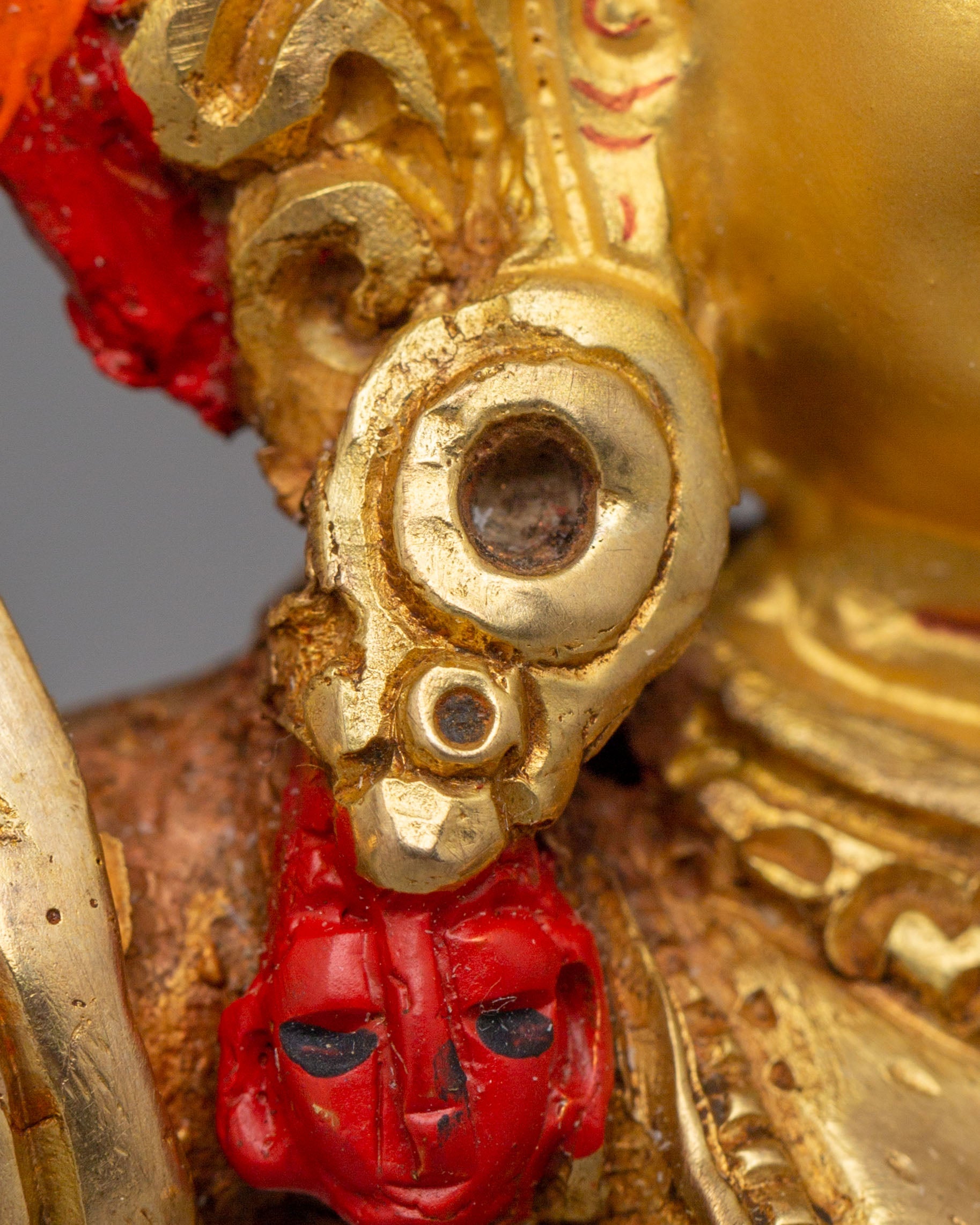 Protector Deity Dorje Phagmo Statue | Handcrafted Copper Body with Gold Plating