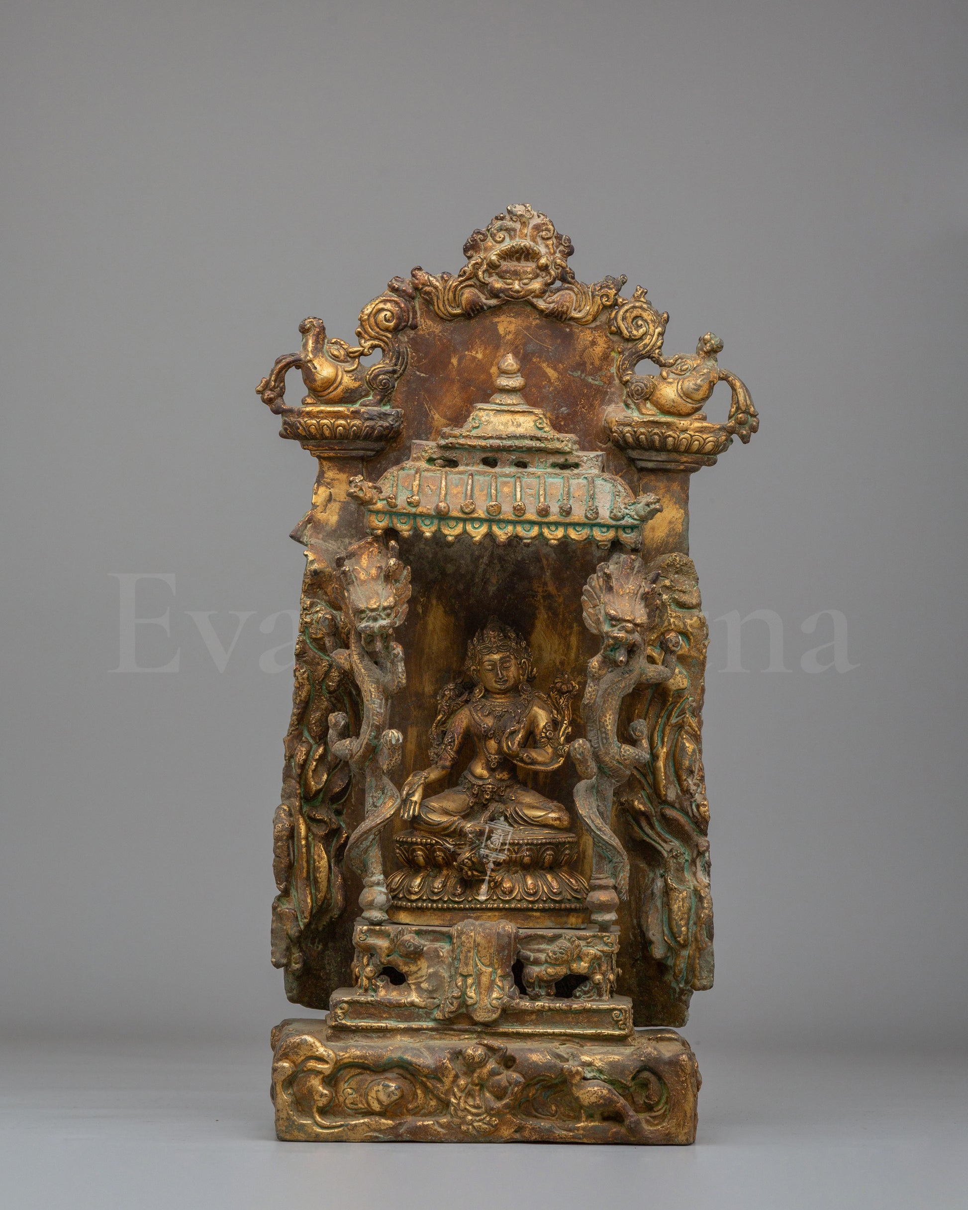 Handmade Buddhist Green Tara Statue