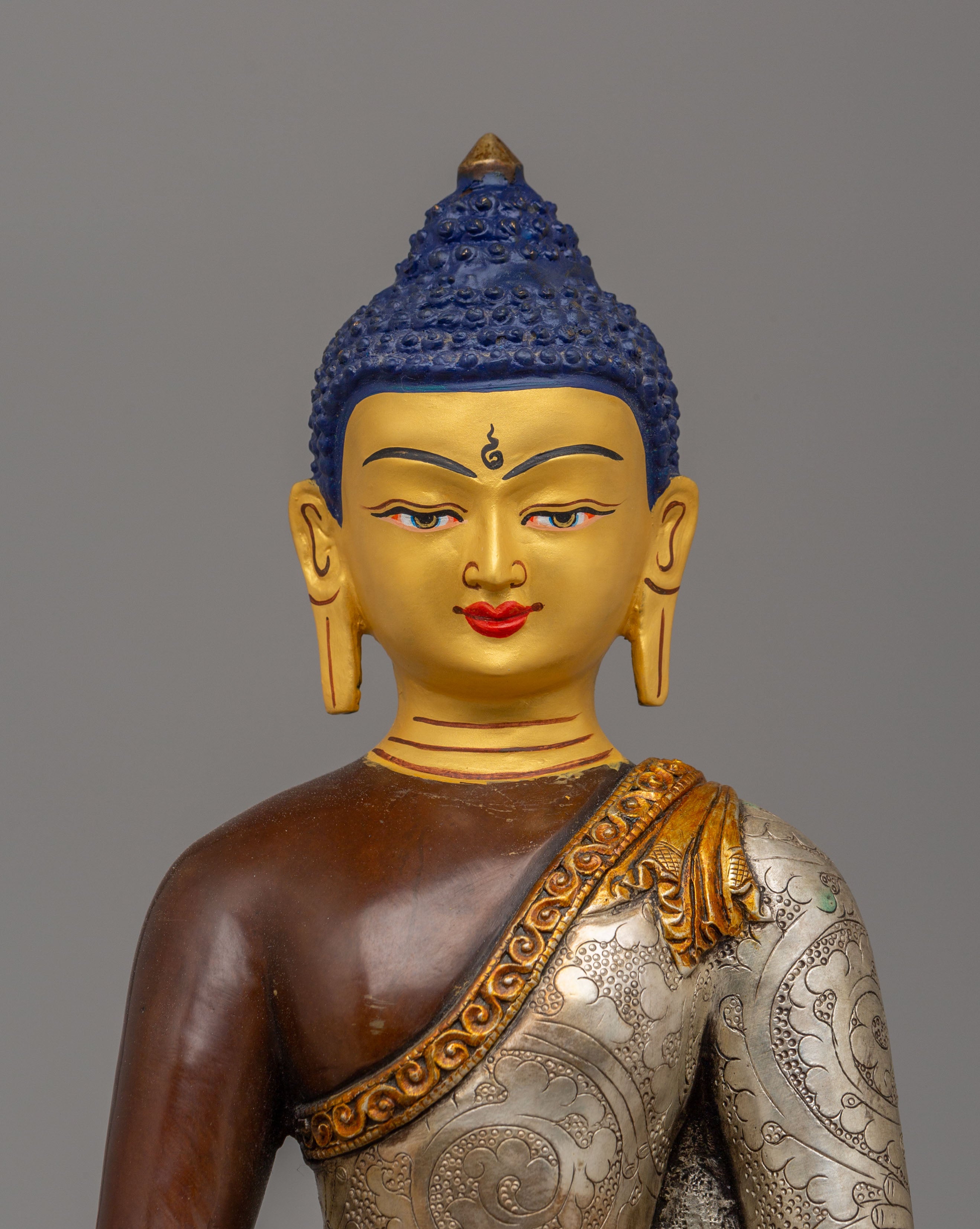 Handcrafted Traditional Shakyamuni Buddha Sculpture | Buddhist Altar Decor