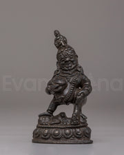 Traditional Black Dzambhala Deity Statue 