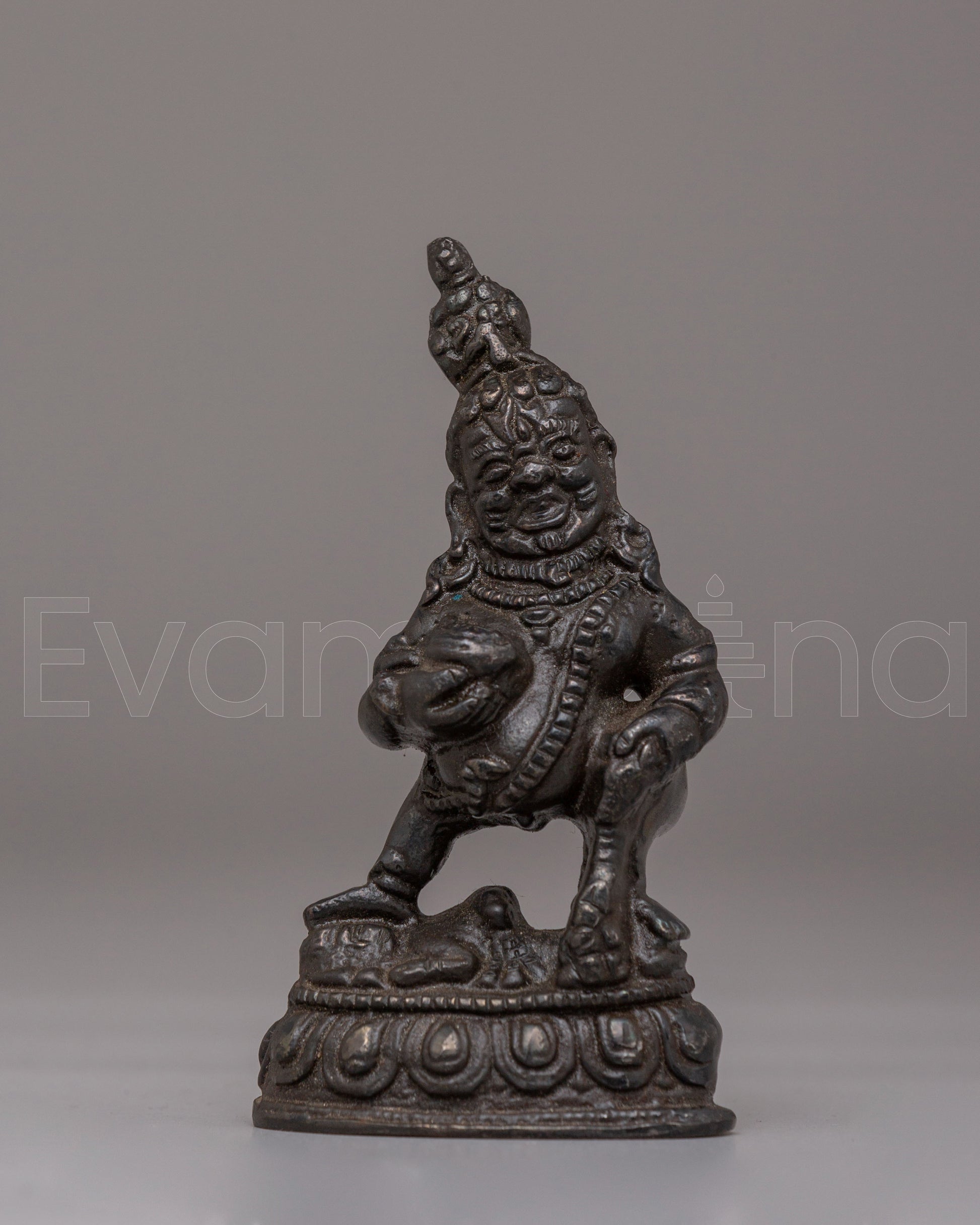 Traditional Black Dzambhala Deity Statue 