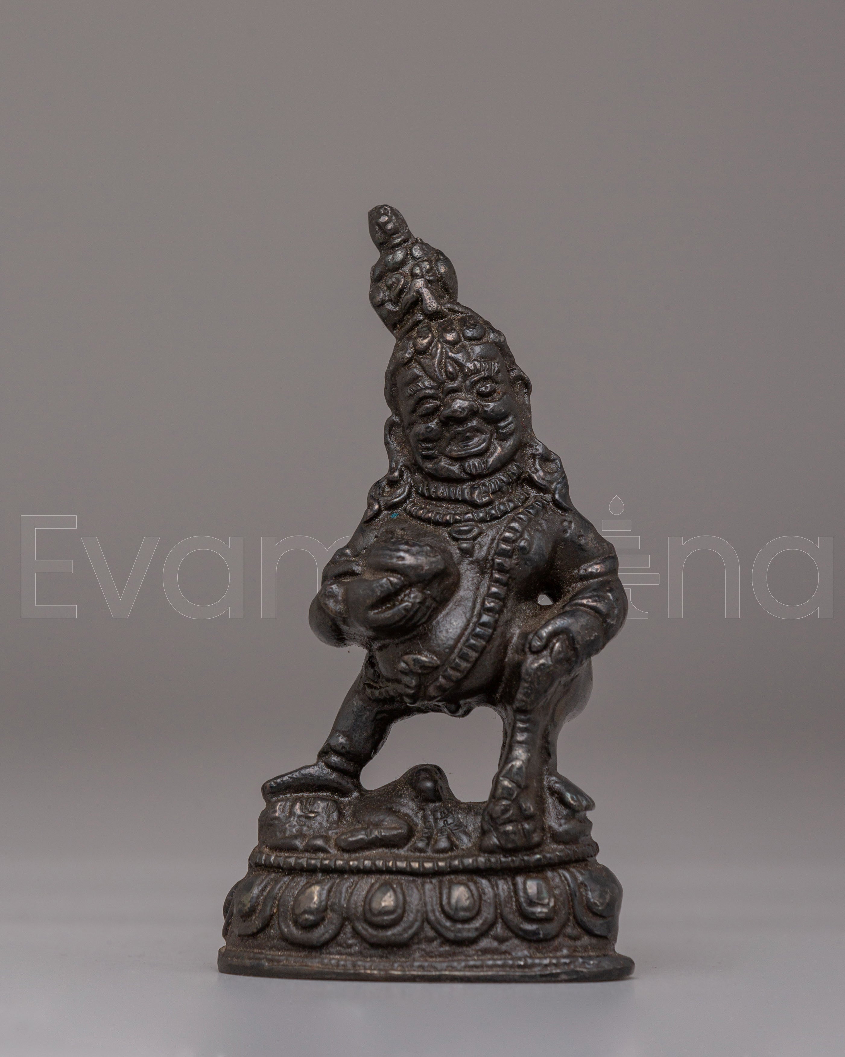 Traditional Black Dzambhala Deity Statue 