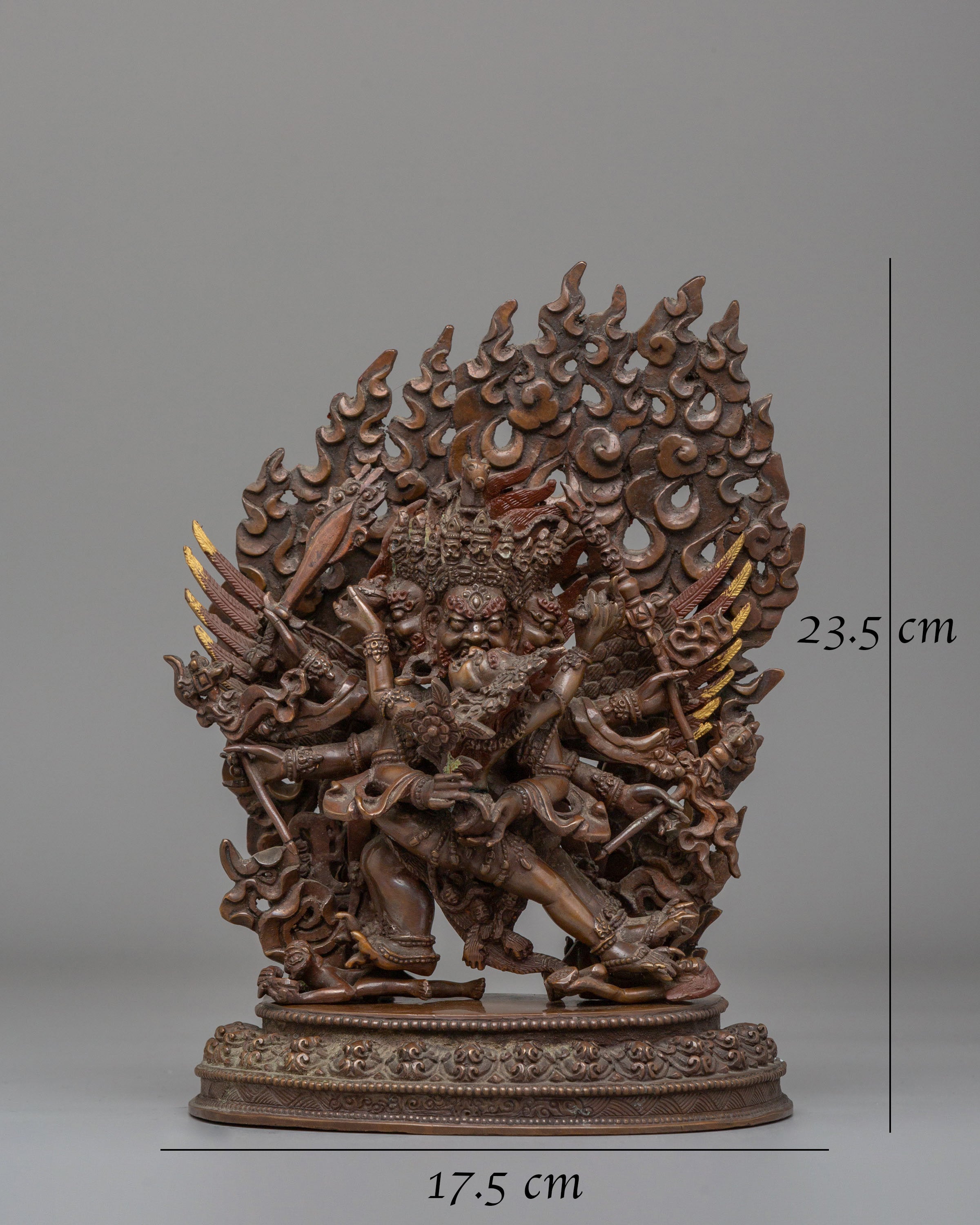 Handcrafted Hayagriva Statue | Traditional Oxidized Copper Artwork
