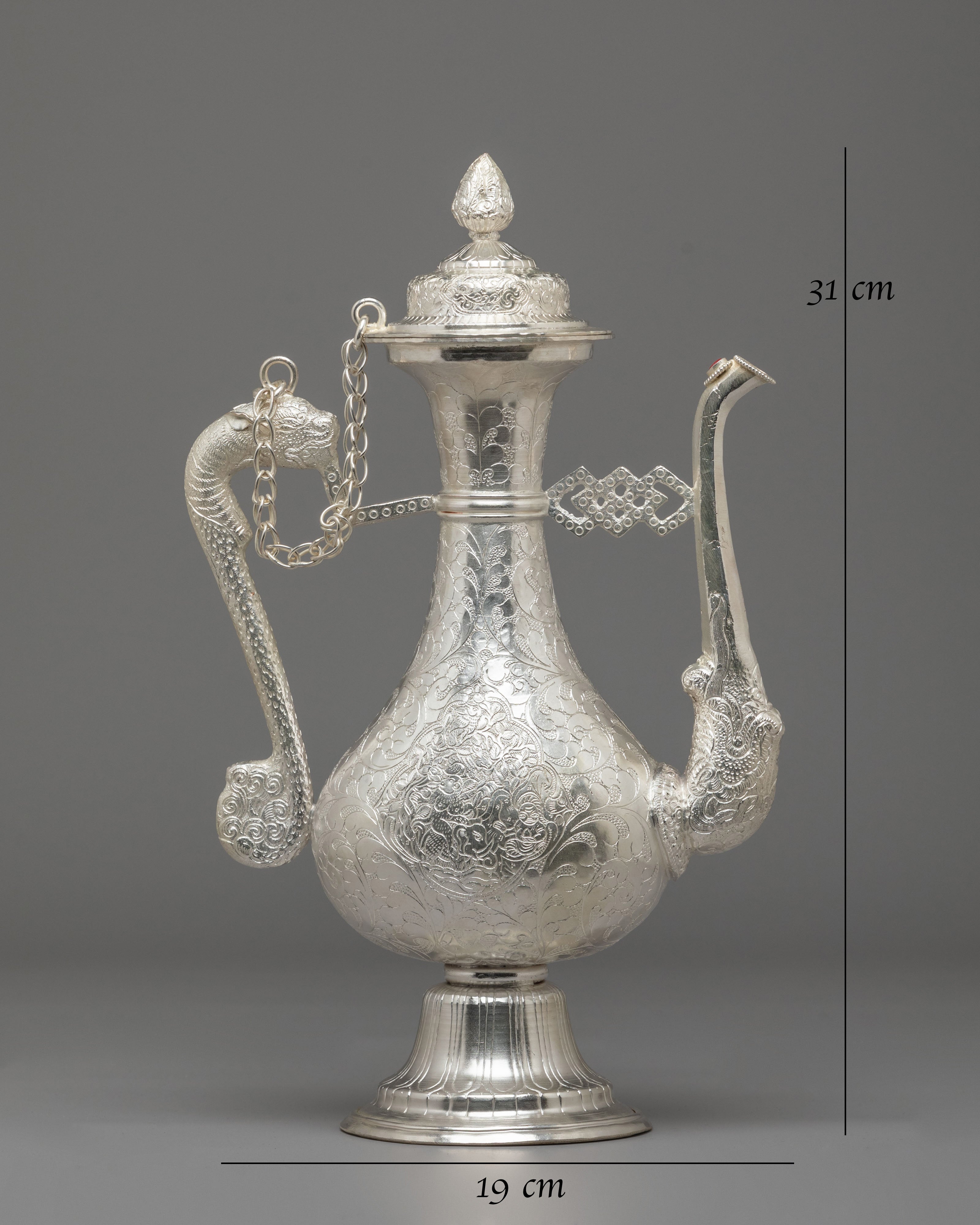 Decorative Handmade Tea Pot | Silver Plated Copper Body